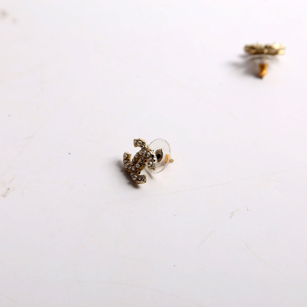 Chanel CC Faux Pearl Small Studs