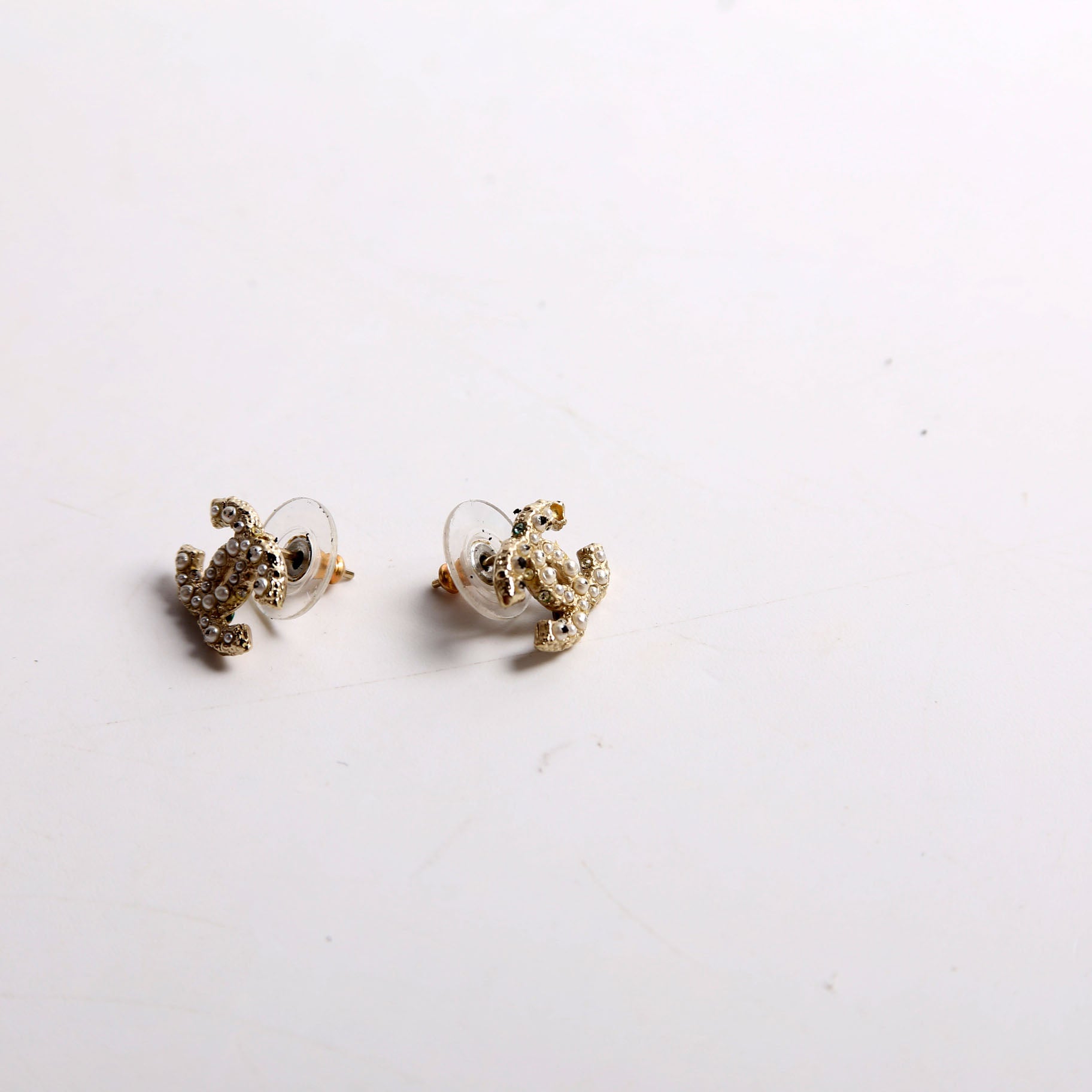 Chanel CC Faux Pearl Small Studs