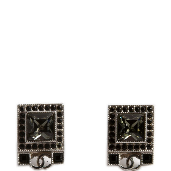 Chanel CC Crystal Square Studs
