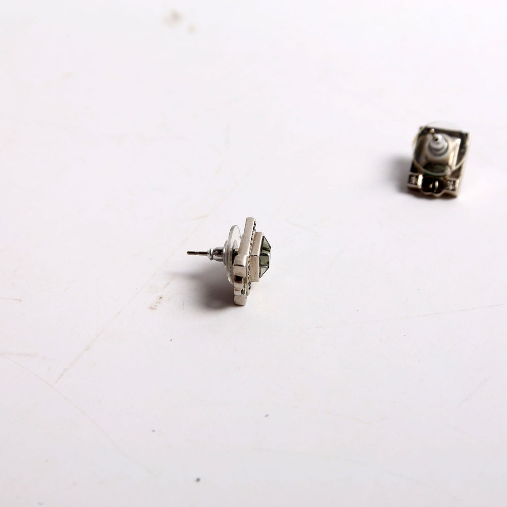 Chanel CC Crystal Square Studs