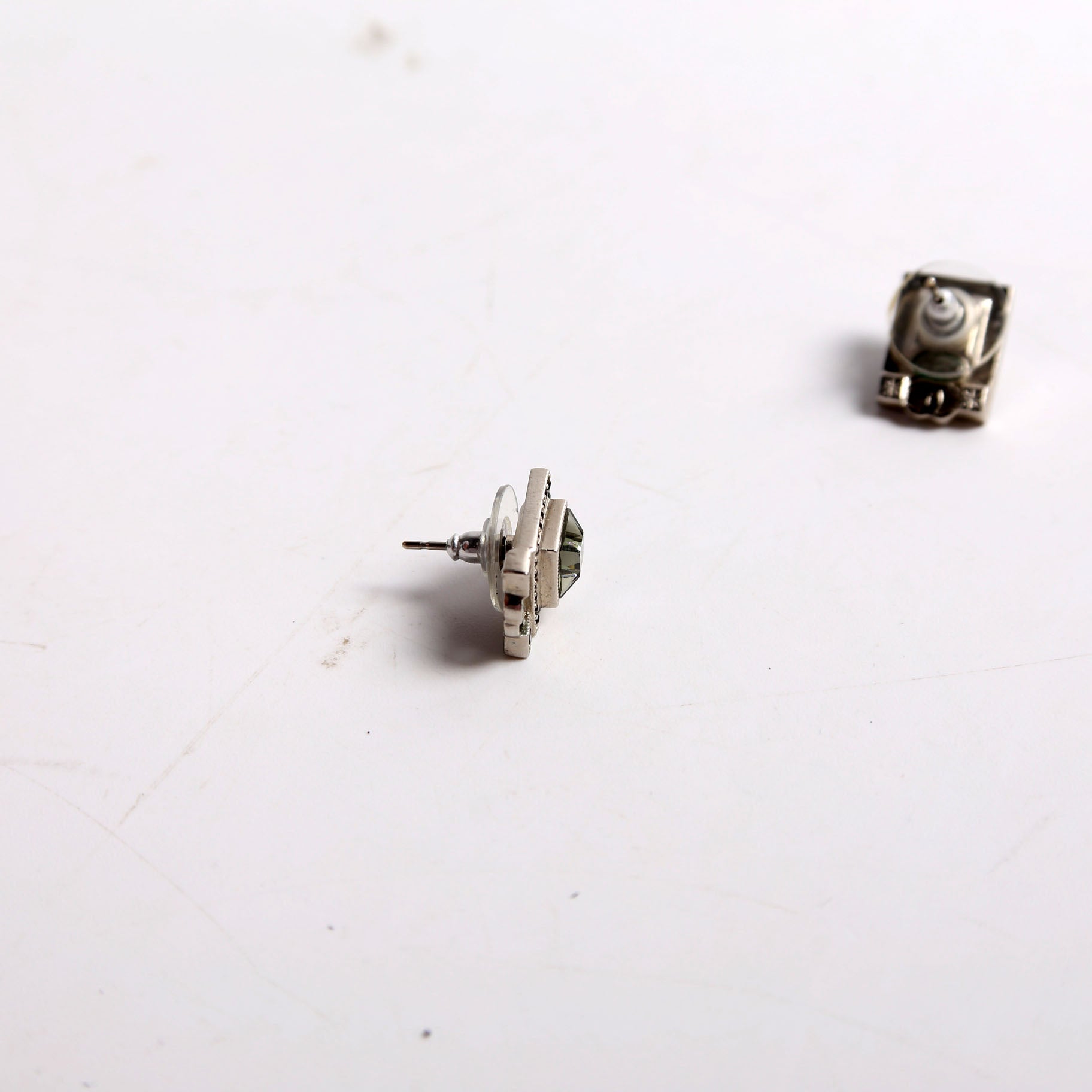 Chanel CC Crystal Square Studs