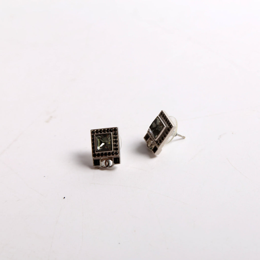 Chanel CC Crystal Square Studs