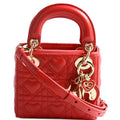 Christian Dior Lady Dior Micro Dioramour Cannage Red