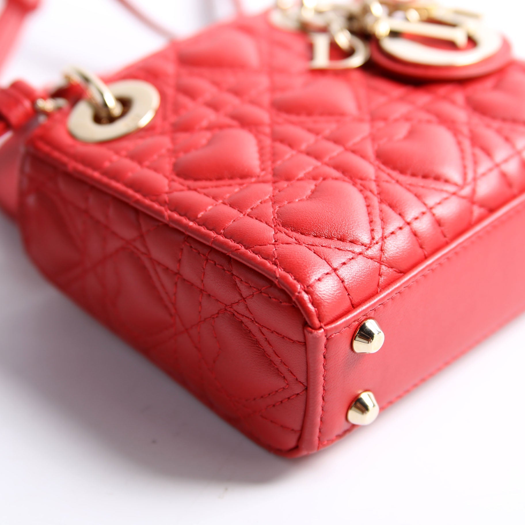 Christian Dior Lady Dior Micro Dioramour Cannage Red
