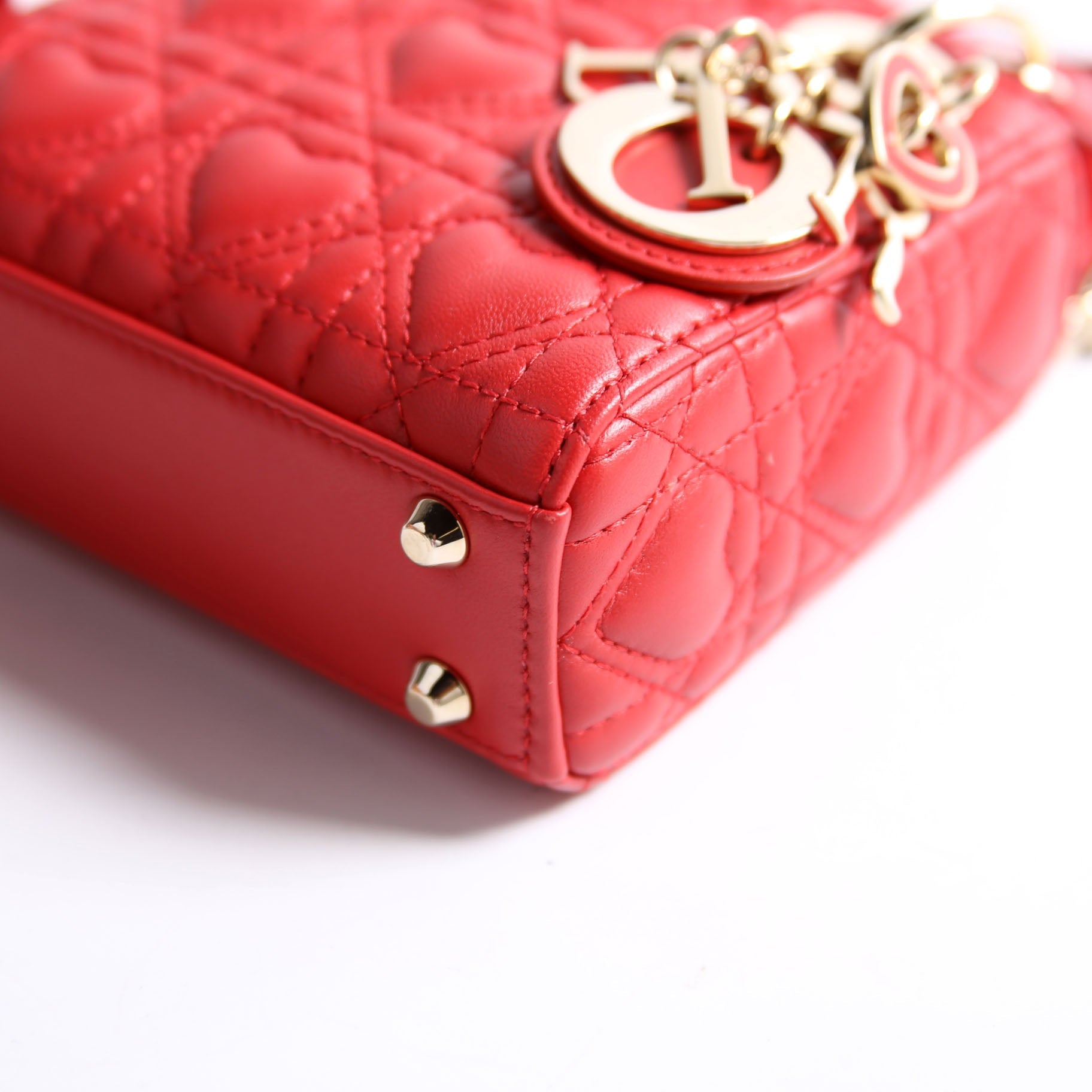 Christian Dior Lady Dior Micro Dioramour Cannage Red