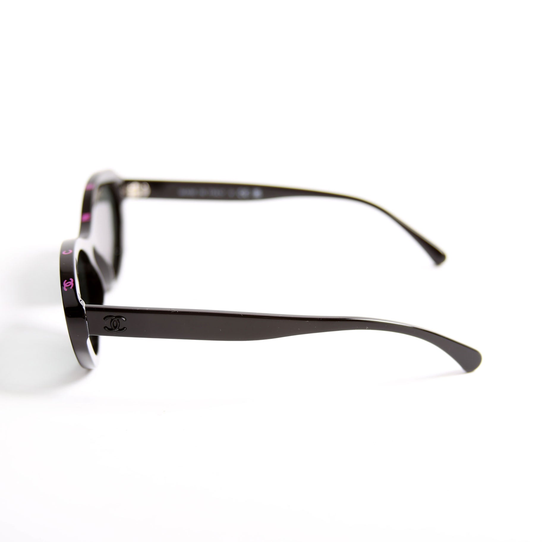 Chanel 5416 Oval Acetate Polarized Sunglasses Black