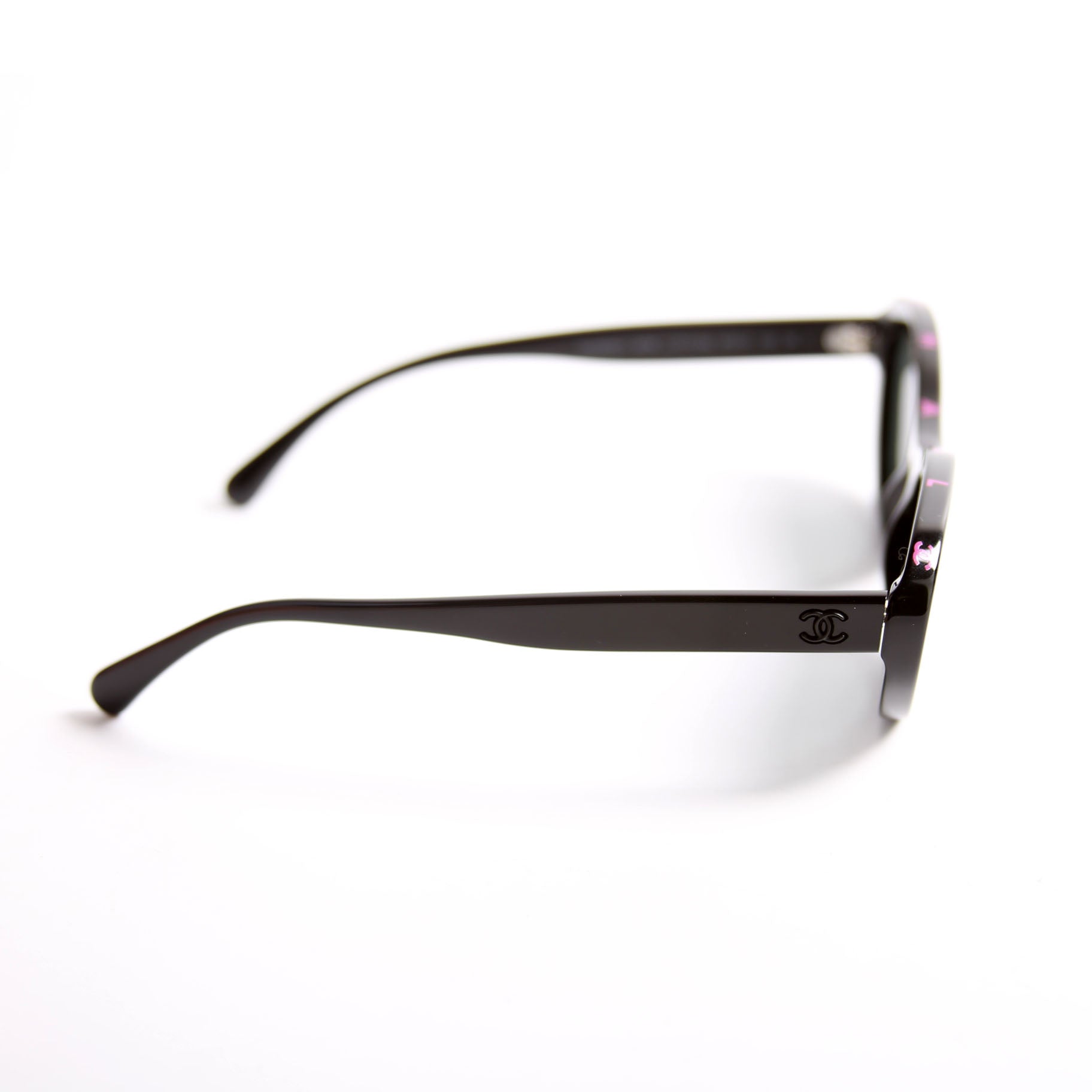 Chanel 5416 Oval Acetate Polarized Sunglasses Black