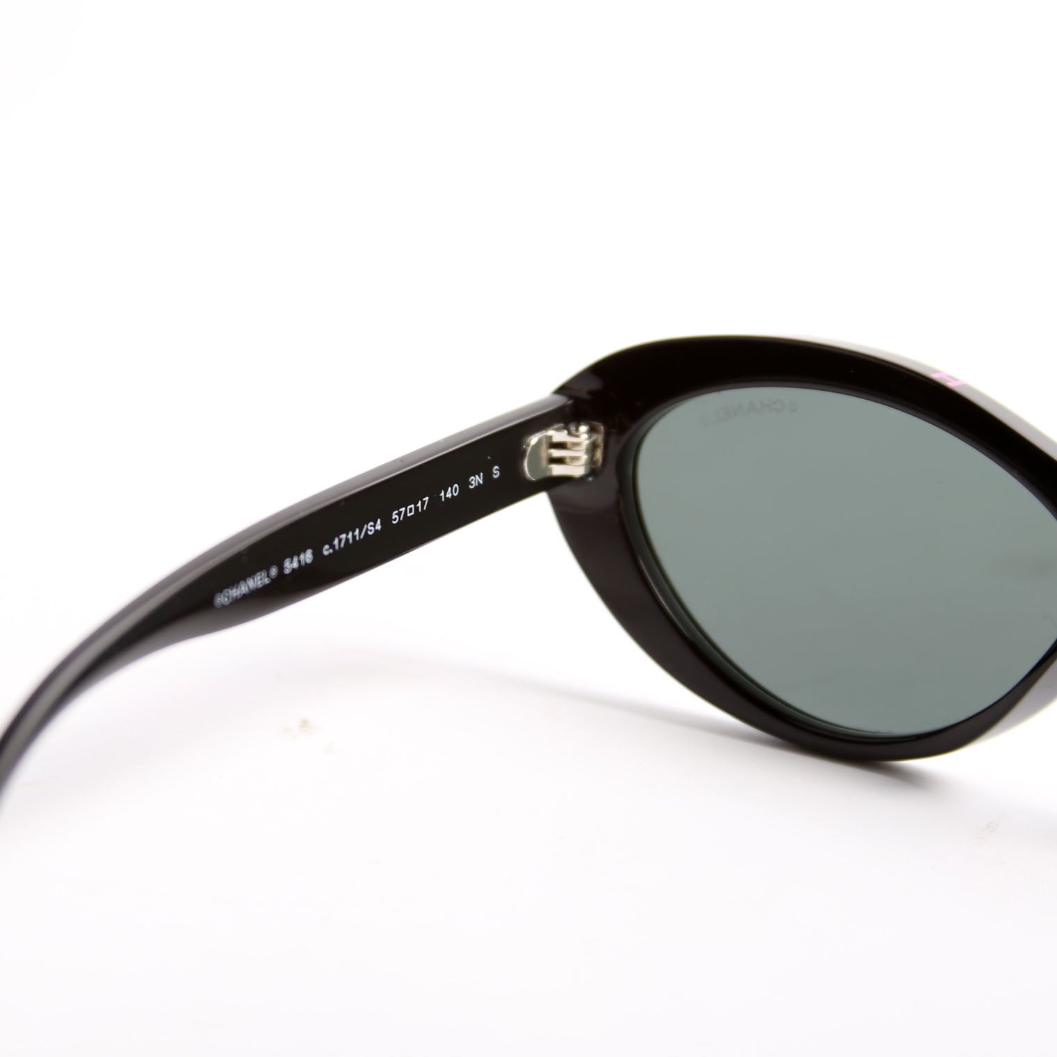 Chanel 5416 Oval Acetate Polarized Sunglasses Black
