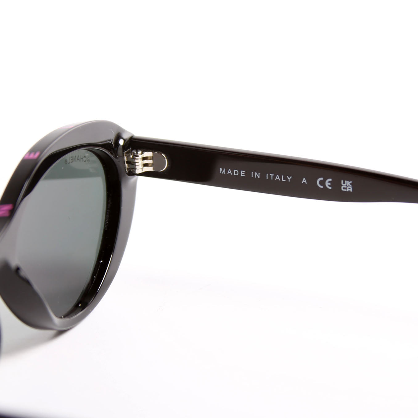 Chanel 5416 Oval Acetate Polarized Sunglasses Black