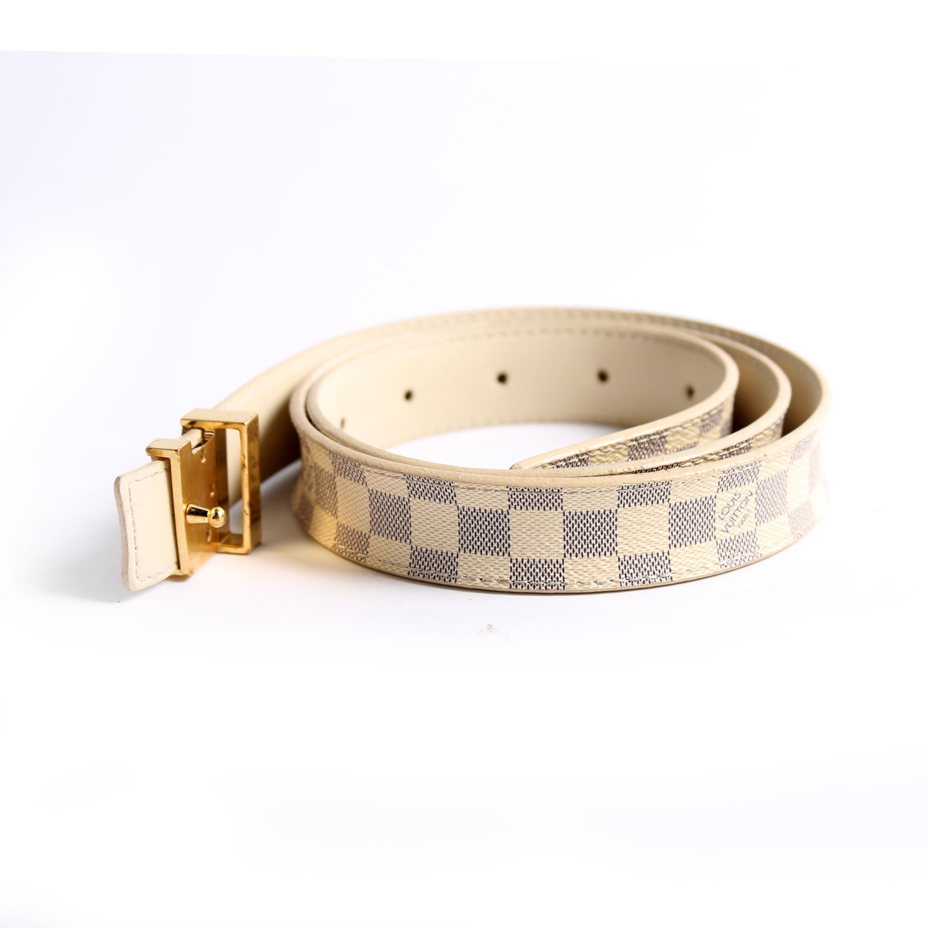 Louis Vuitton Initiales 25MM Damier Azur Belt Size 80/32
