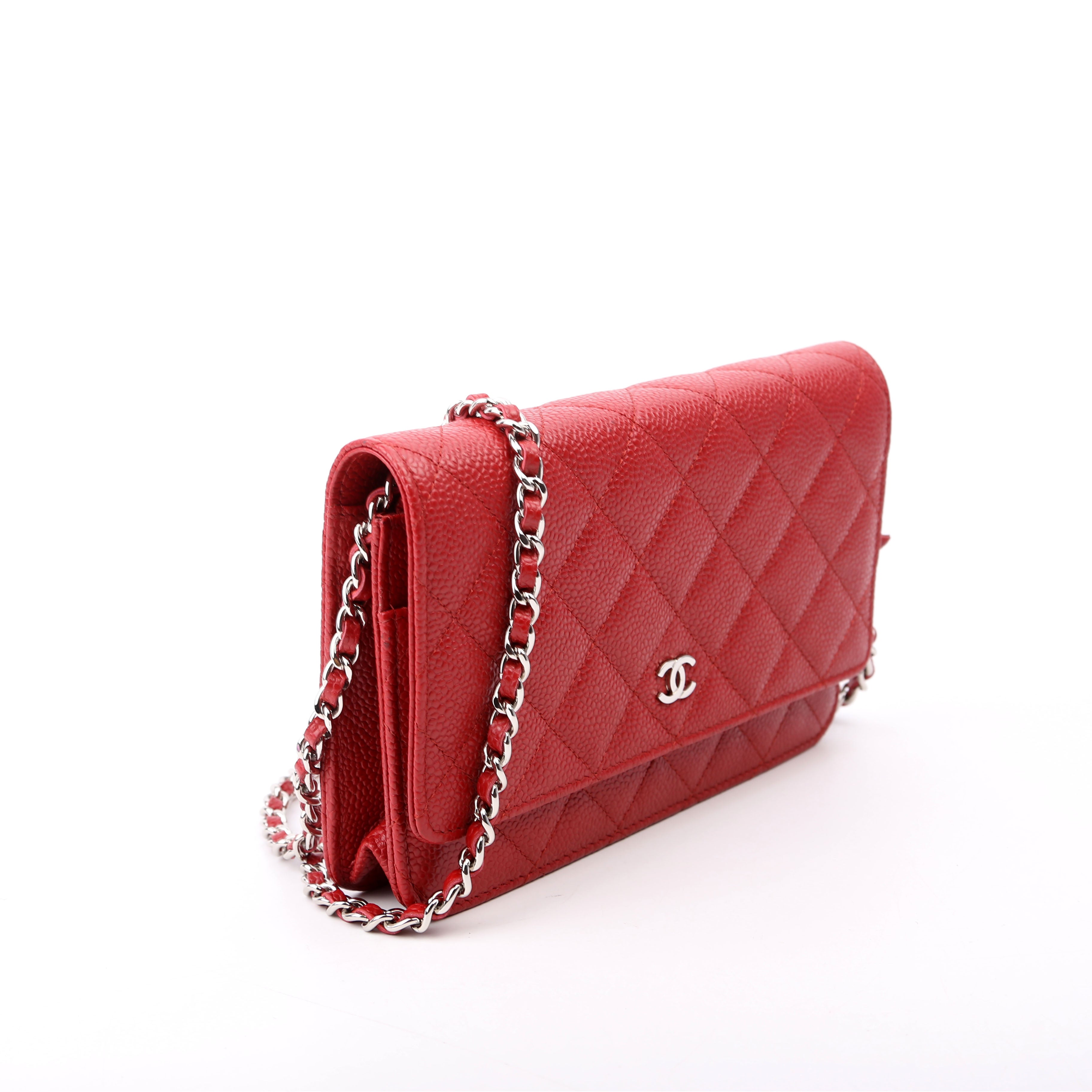 Chanel WOC Classic Quilted Caviar 22M Red