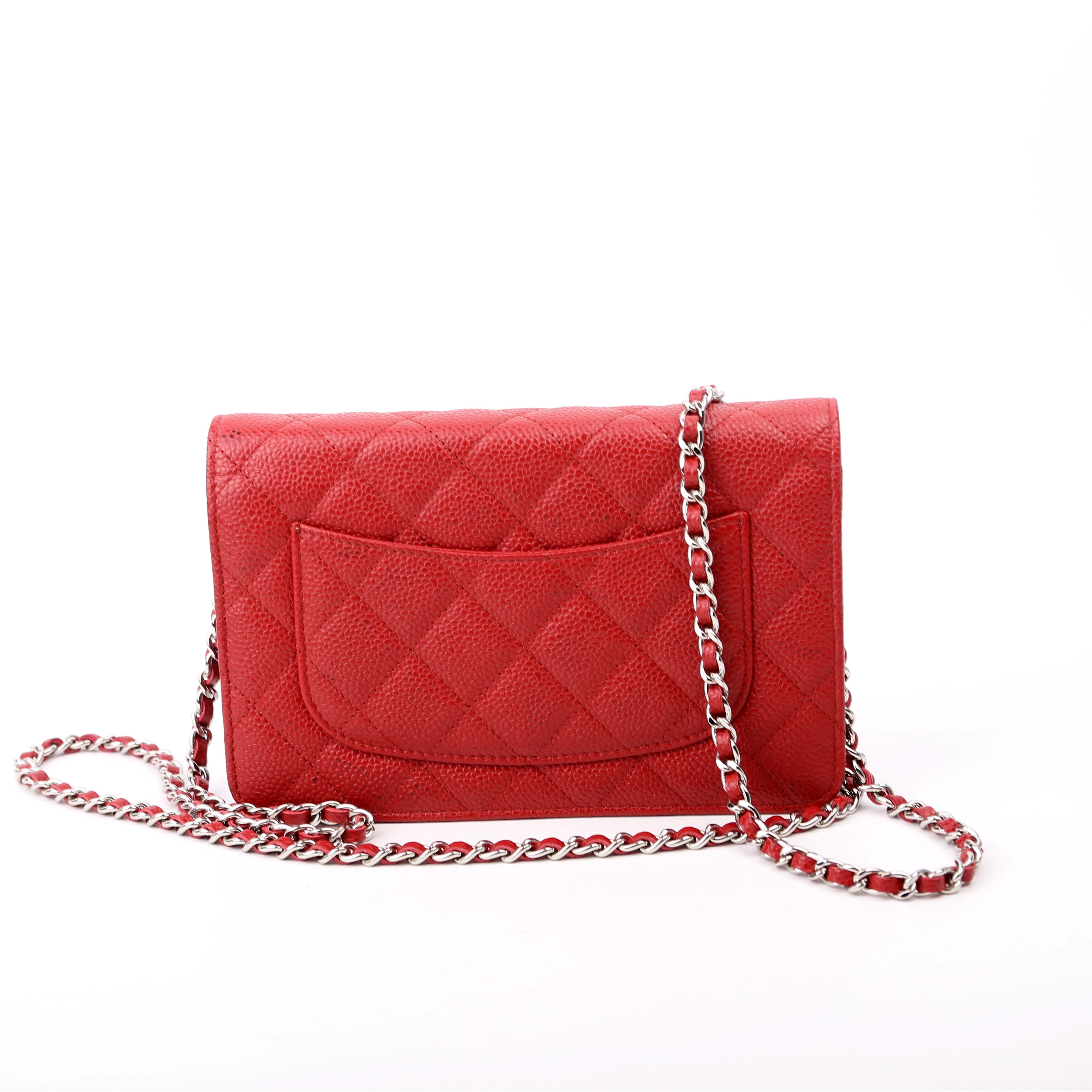 Chanel WOC Classic Quilted Caviar 22M Red