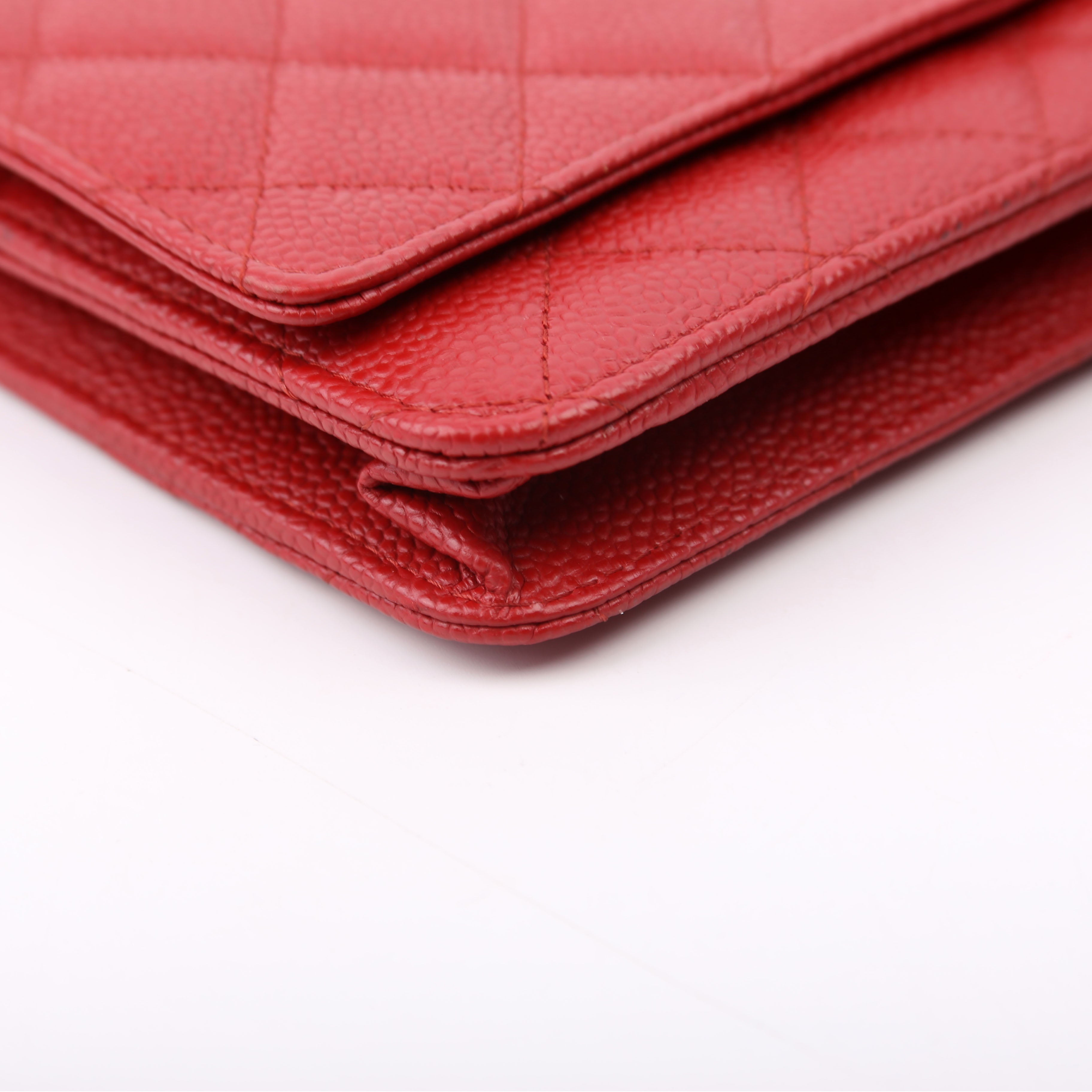 Chanel WOC Classic Quilted Caviar 22M Red