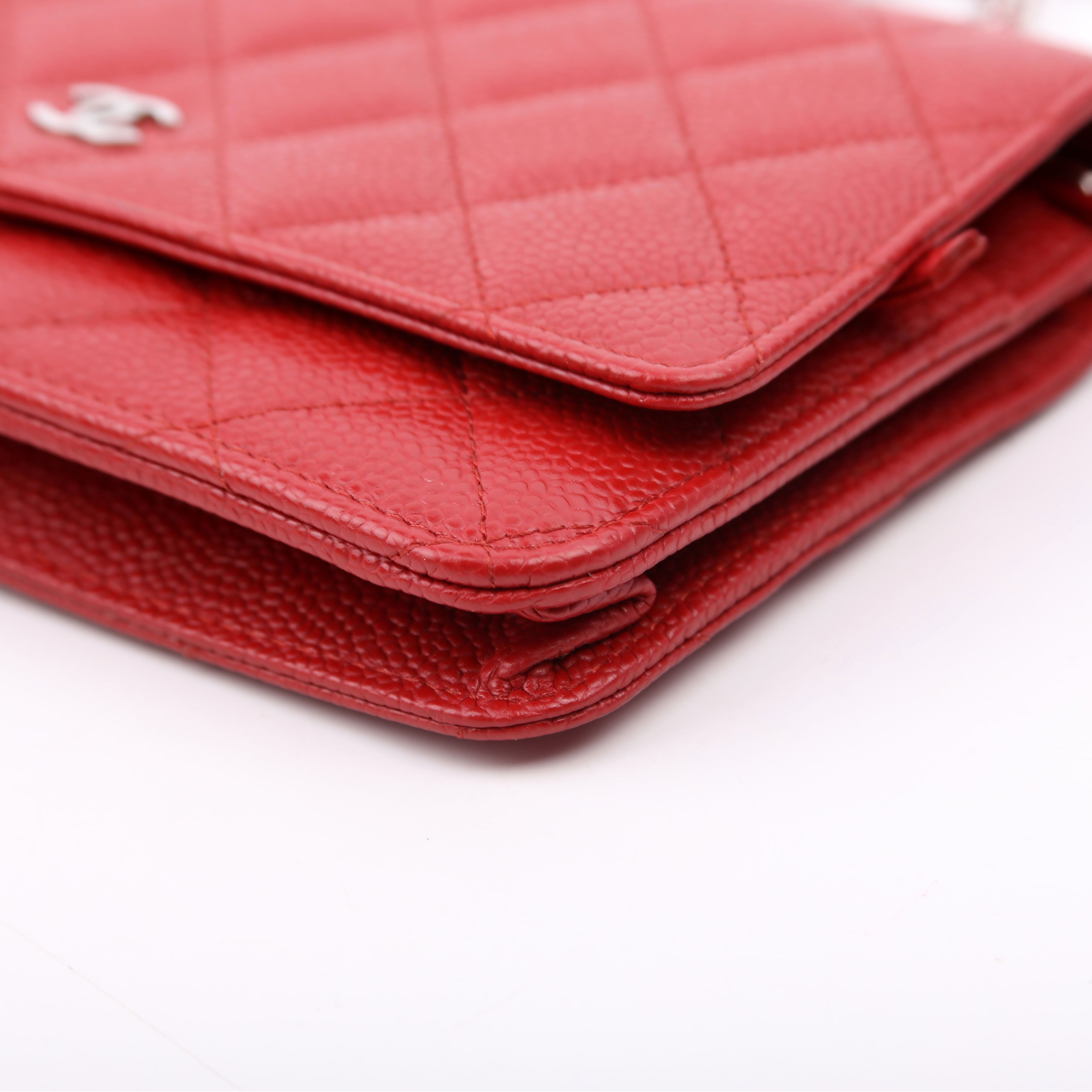 Chanel WOC Classic Quilted Caviar 22M Red