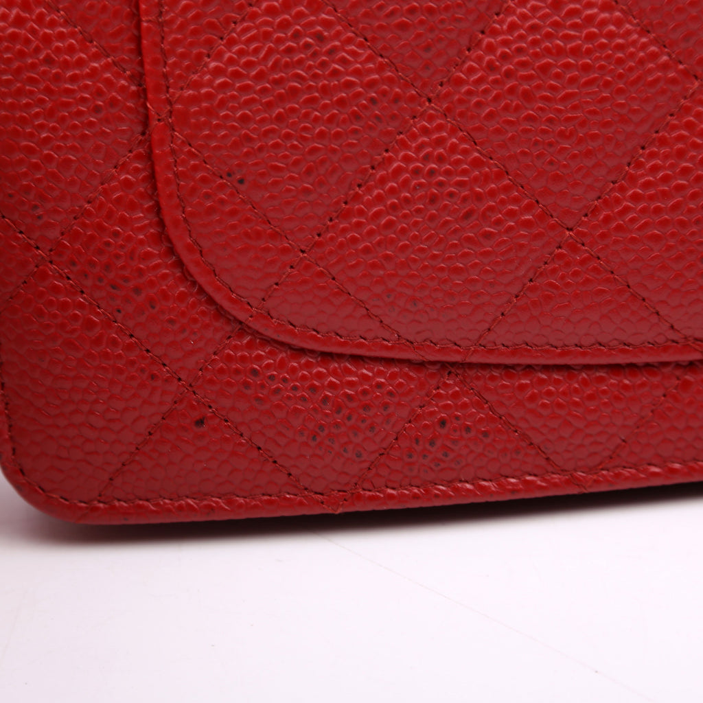 Chanel WOC Classic Quilted Caviar 22M Red