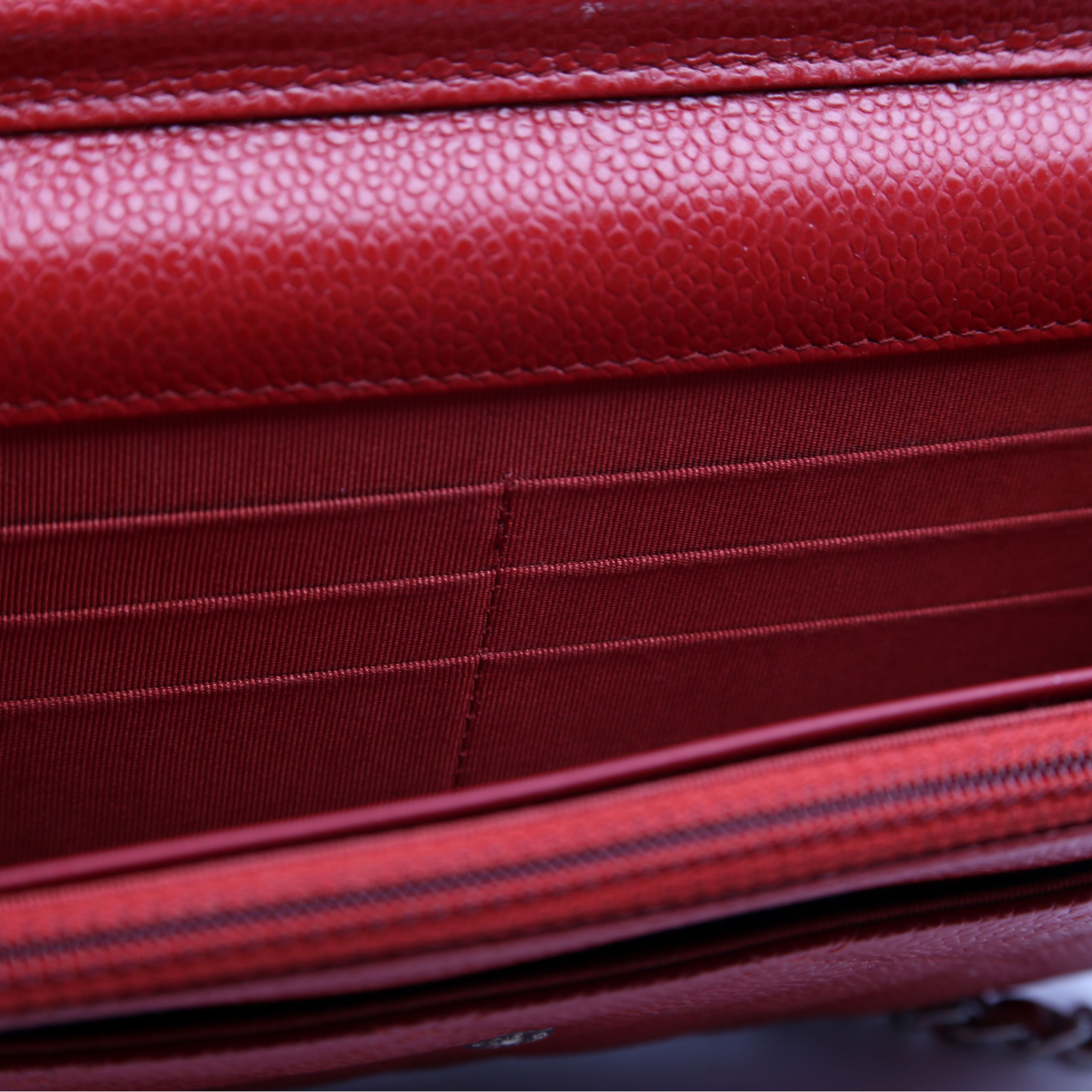 Chanel WOC Classic Quilted Caviar 22M Red