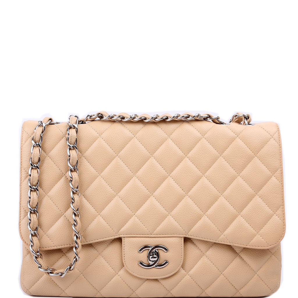 Chanel Classic Flap Jumbo Caviar Beige