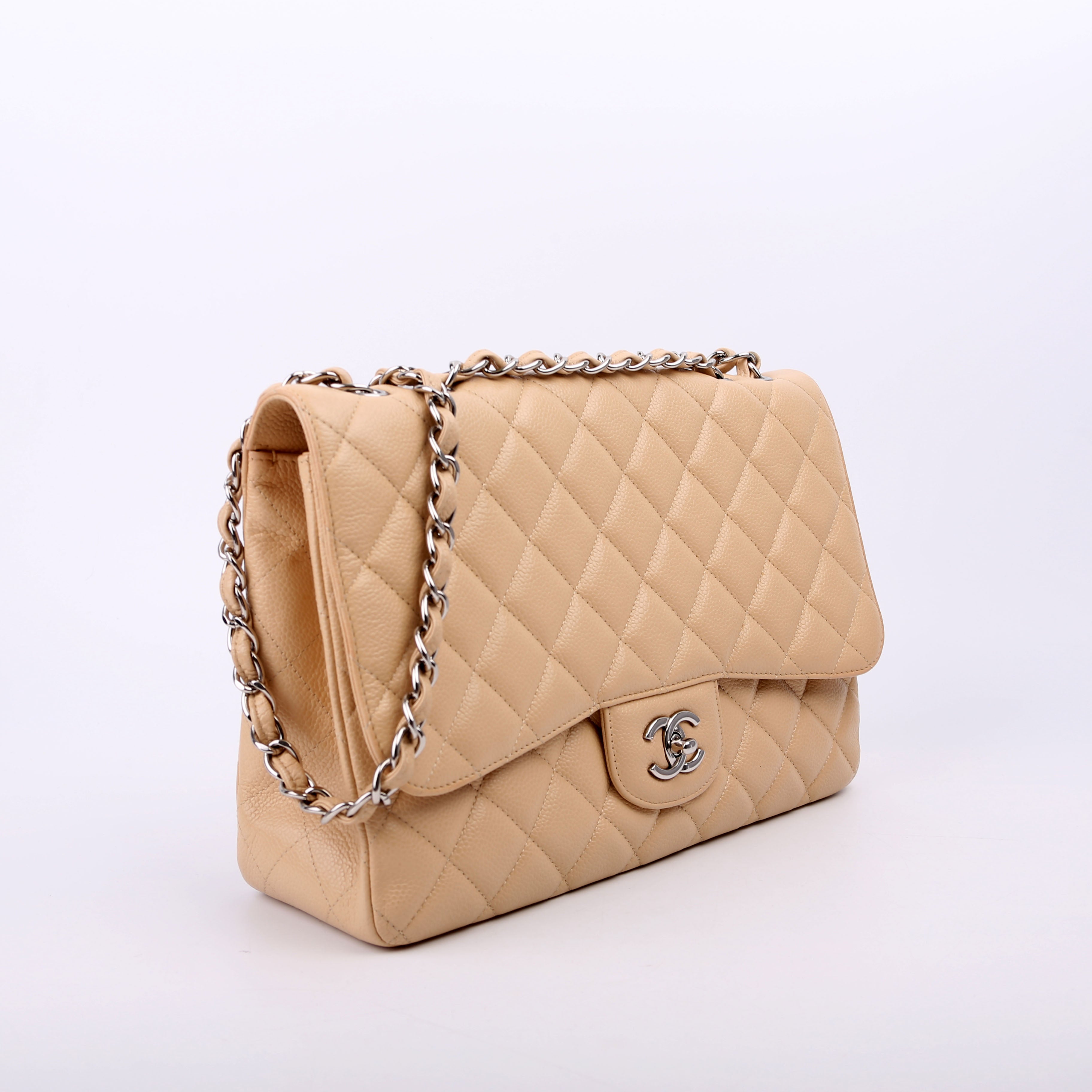 Chanel Classic Flap Jumbo Caviar Beige