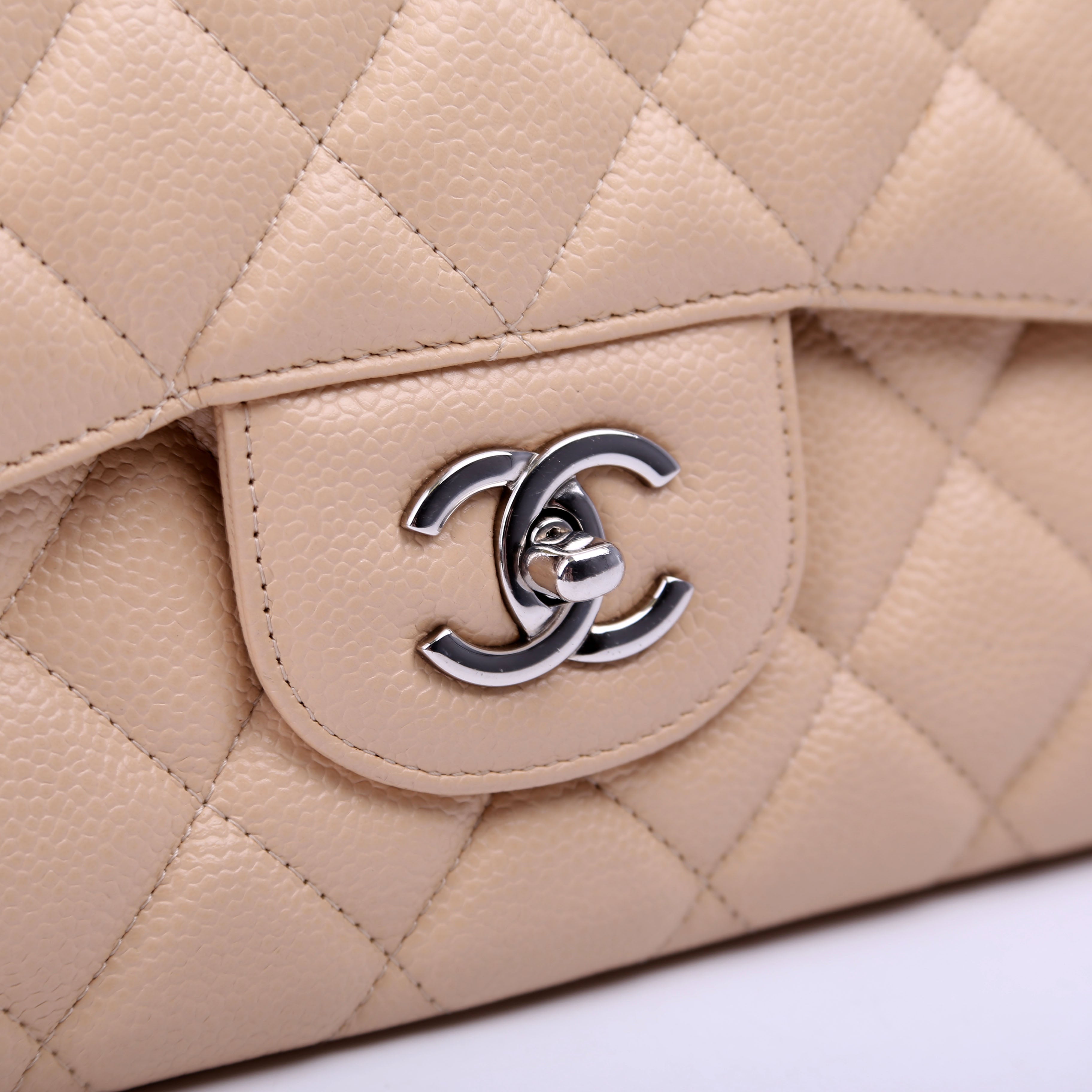 Chanel Classic Flap Jumbo Caviar Beige