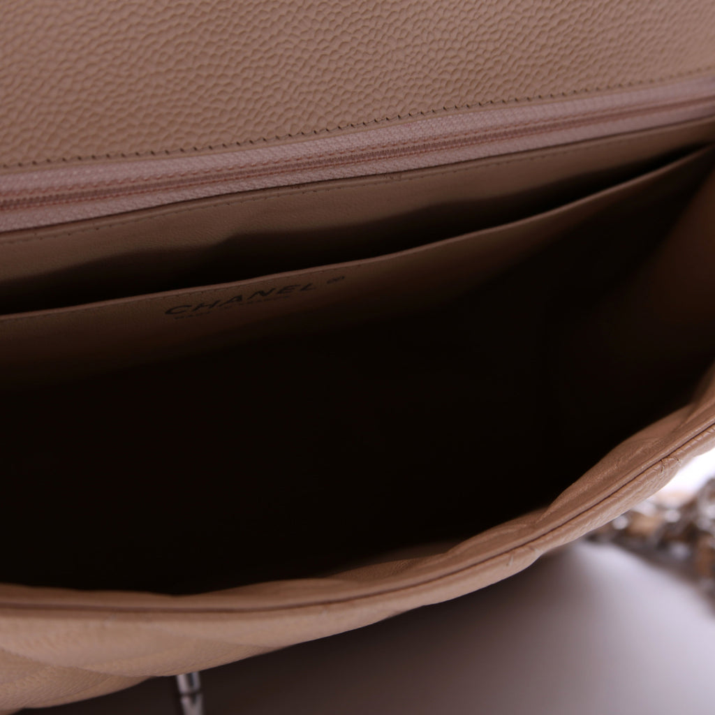 Chanel Classic Flap Jumbo Caviar Beige