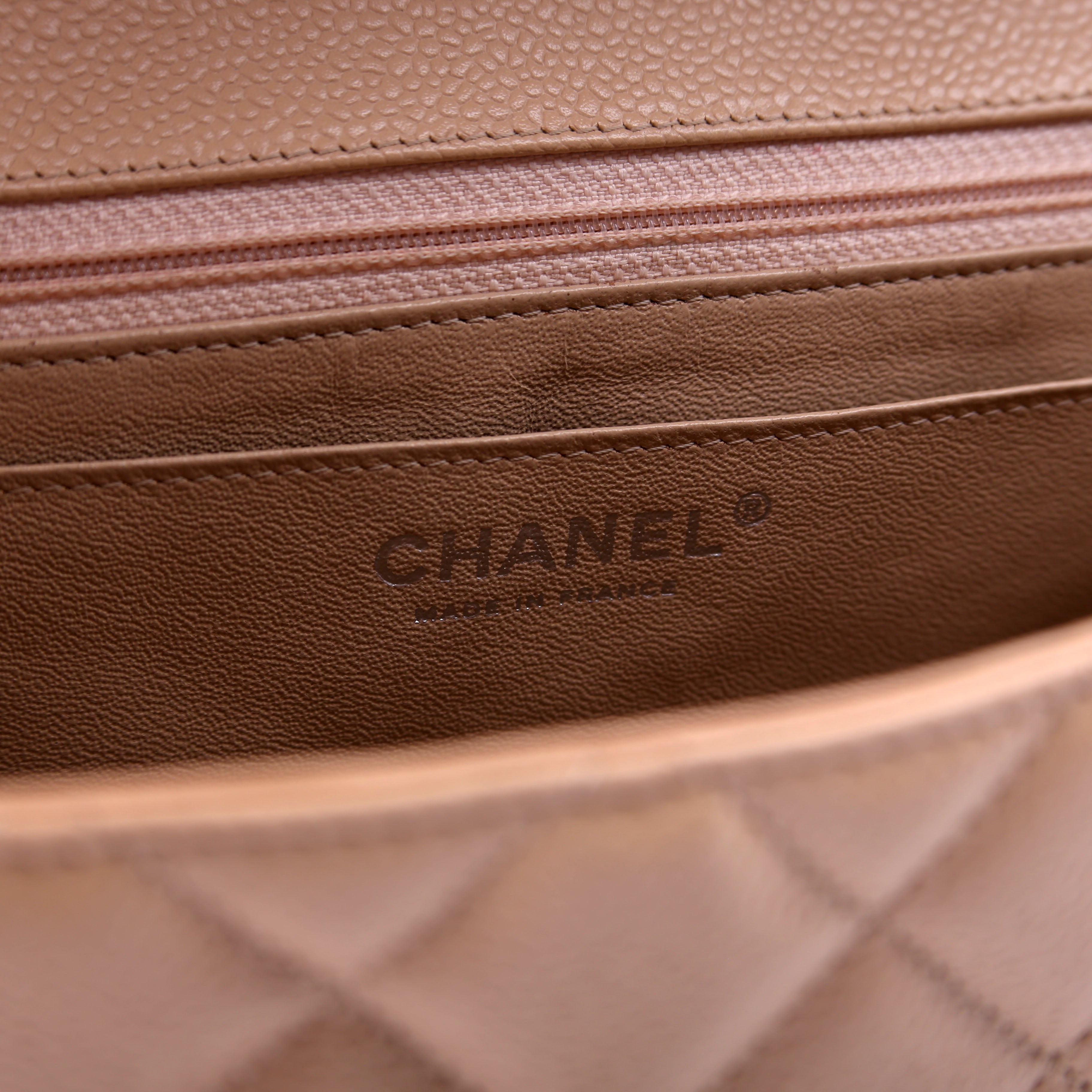 Chanel Classic Flap Jumbo Caviar Beige