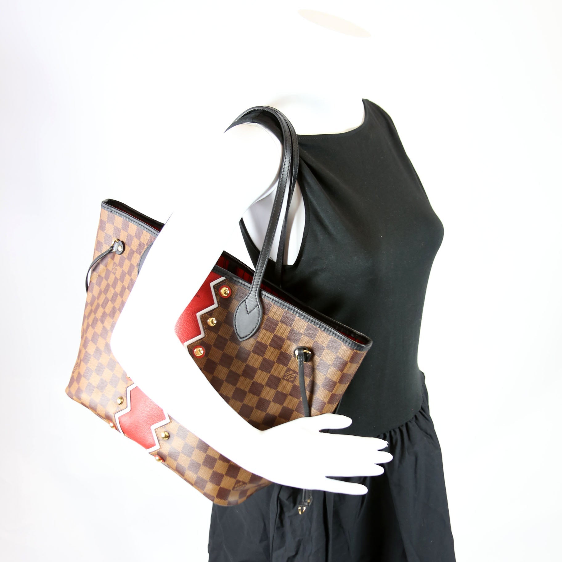 Louis Vuitton Neverfull With Wallet MM Karakoram Ebene