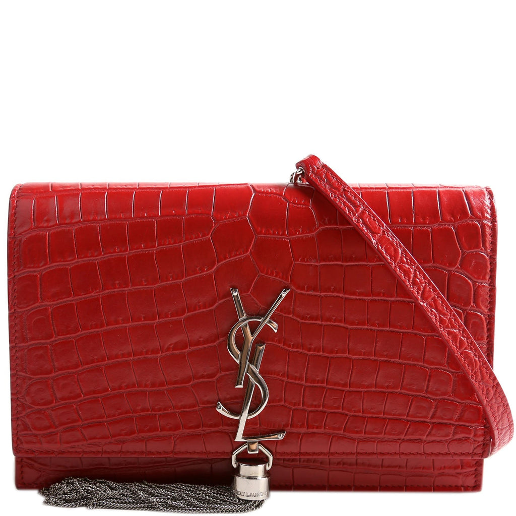Saint Laurent Kate Tassel Chain Wallet 452159 Red