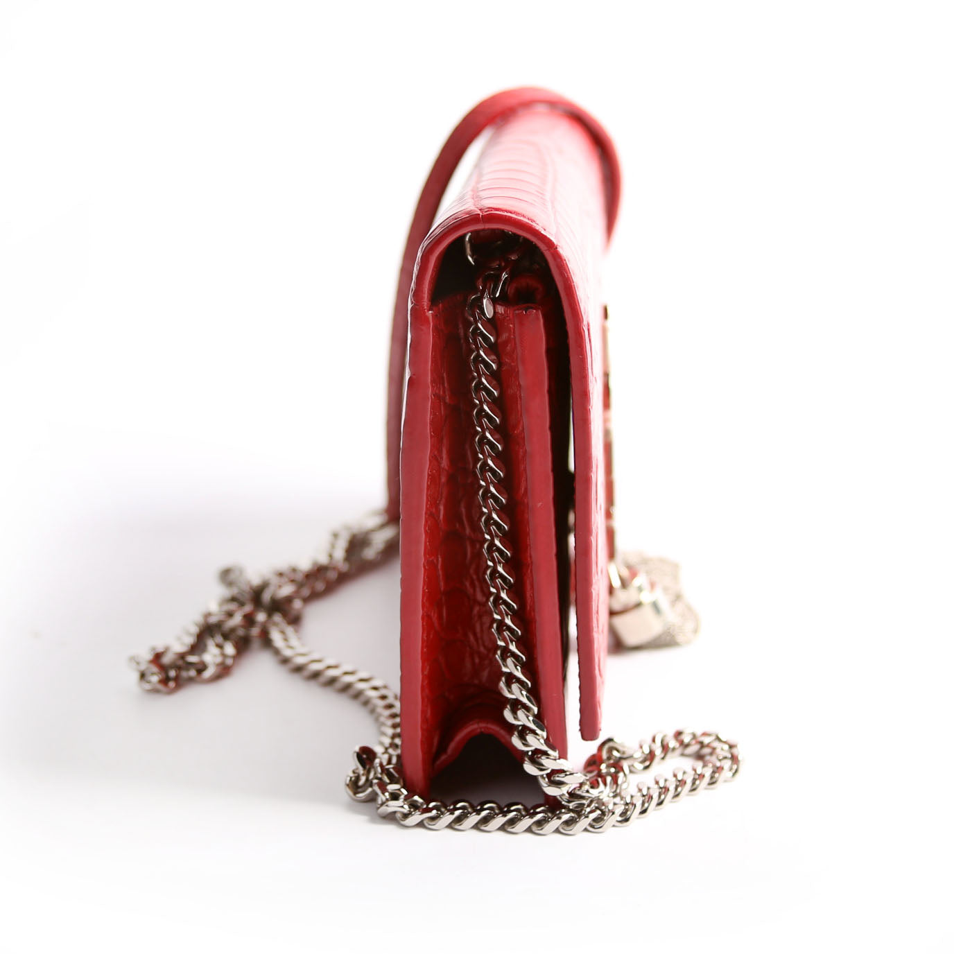 Saint Laurent Kate Tassel Chain Wallet 452159 Red