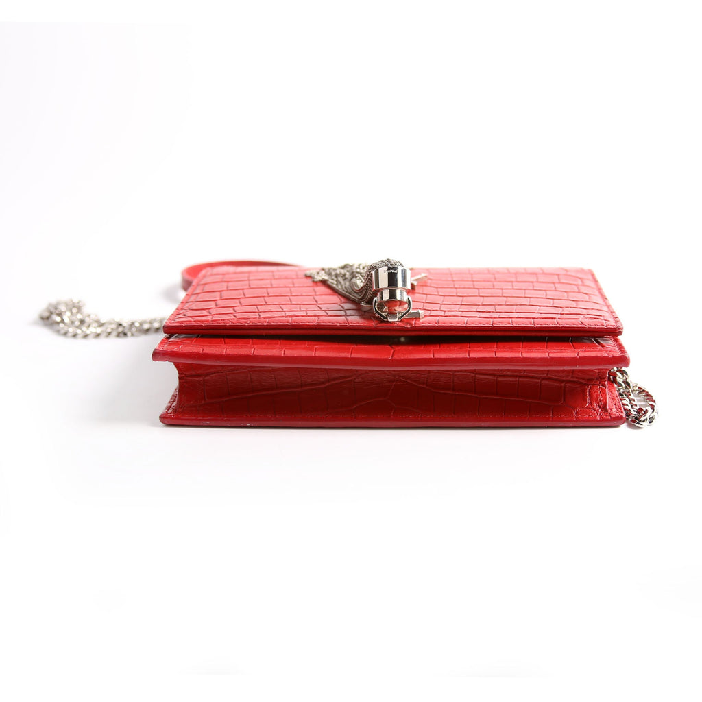 Saint Laurent Kate Tassel Chain Wallet 452159 Red