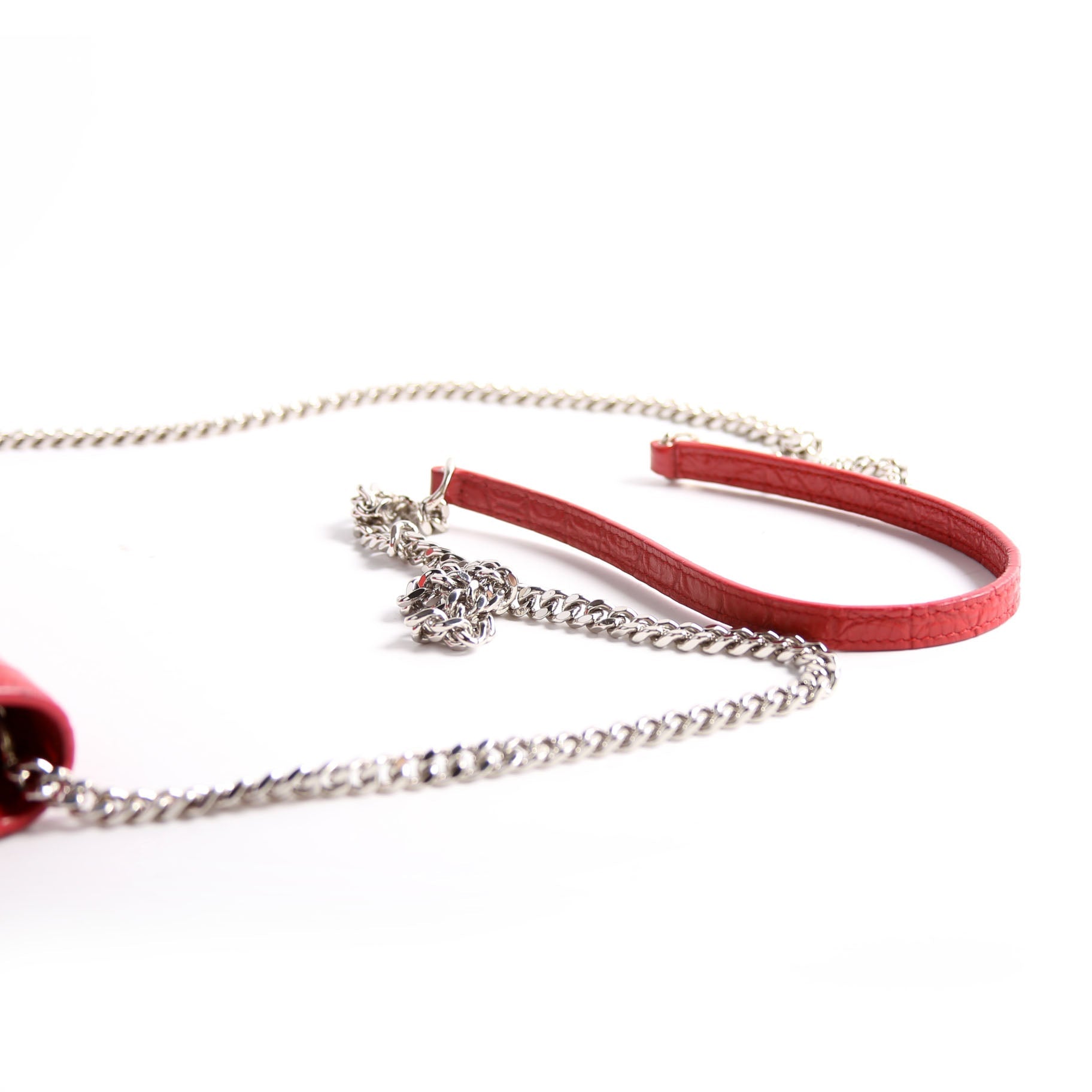 Saint Laurent Kate Tassel Chain Wallet 452159 Red