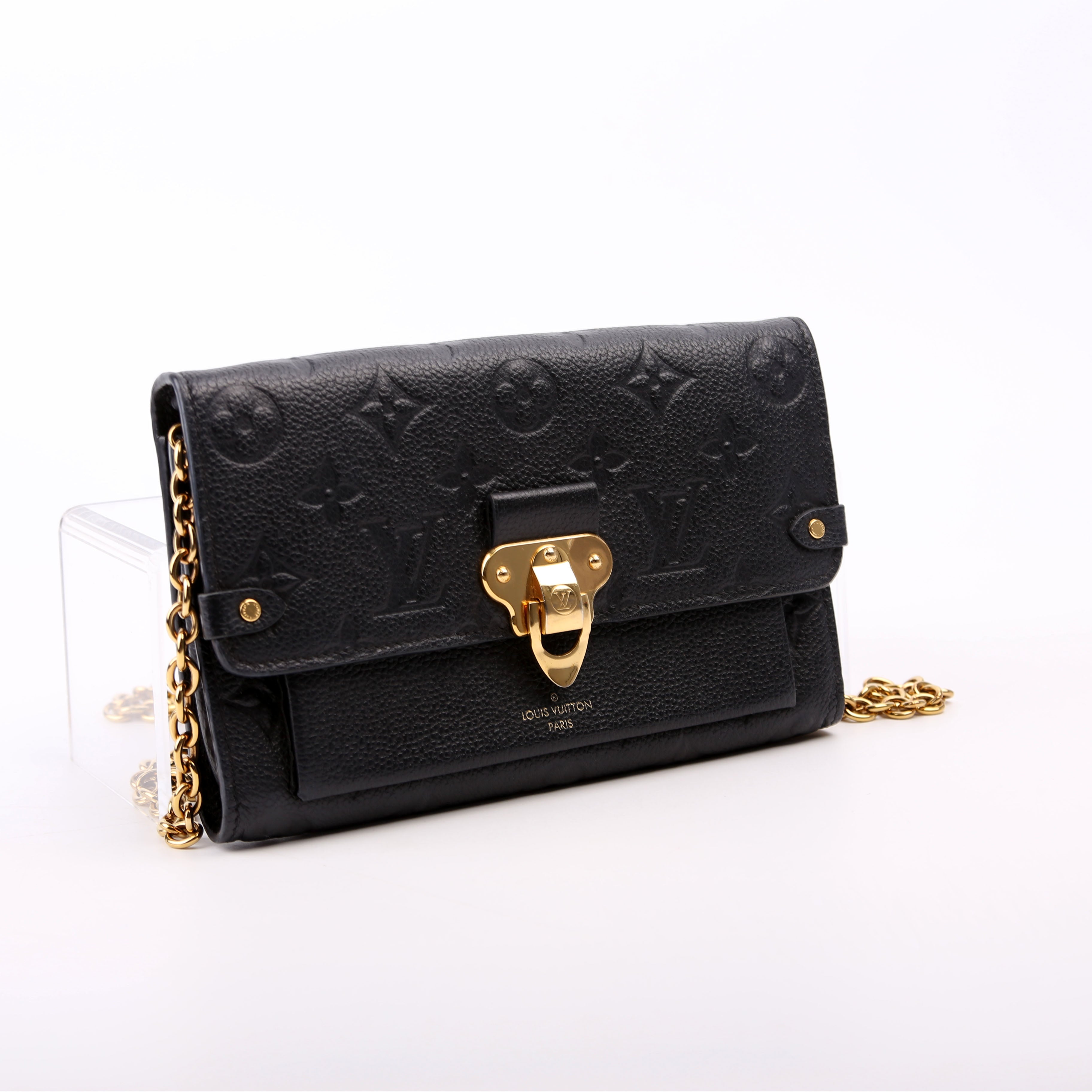 Louis Vuitton Vavin Chain Wallet Empreinte Old Model Black