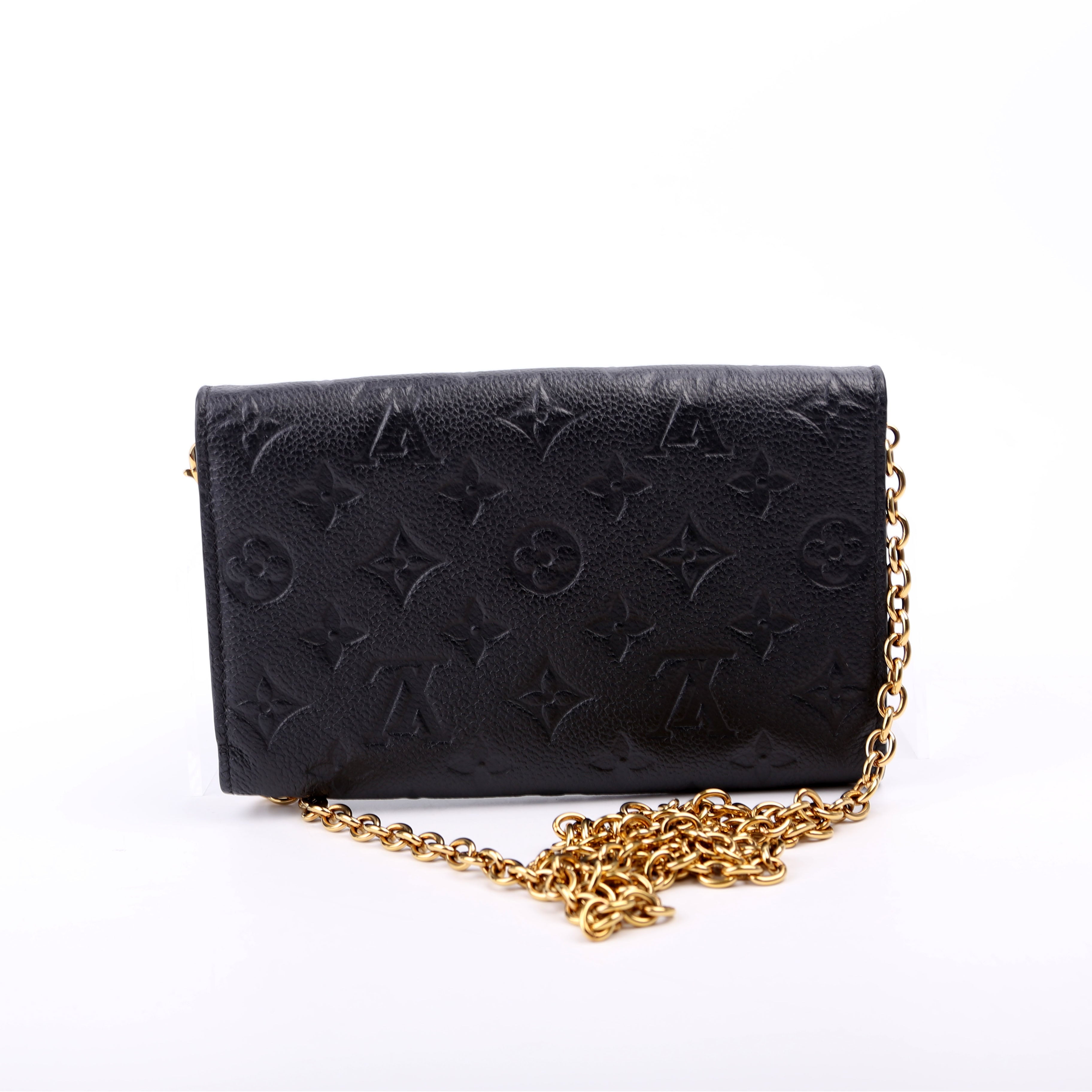 Louis Vuitton Vavin Chain Wallet Empreinte Old Model Black