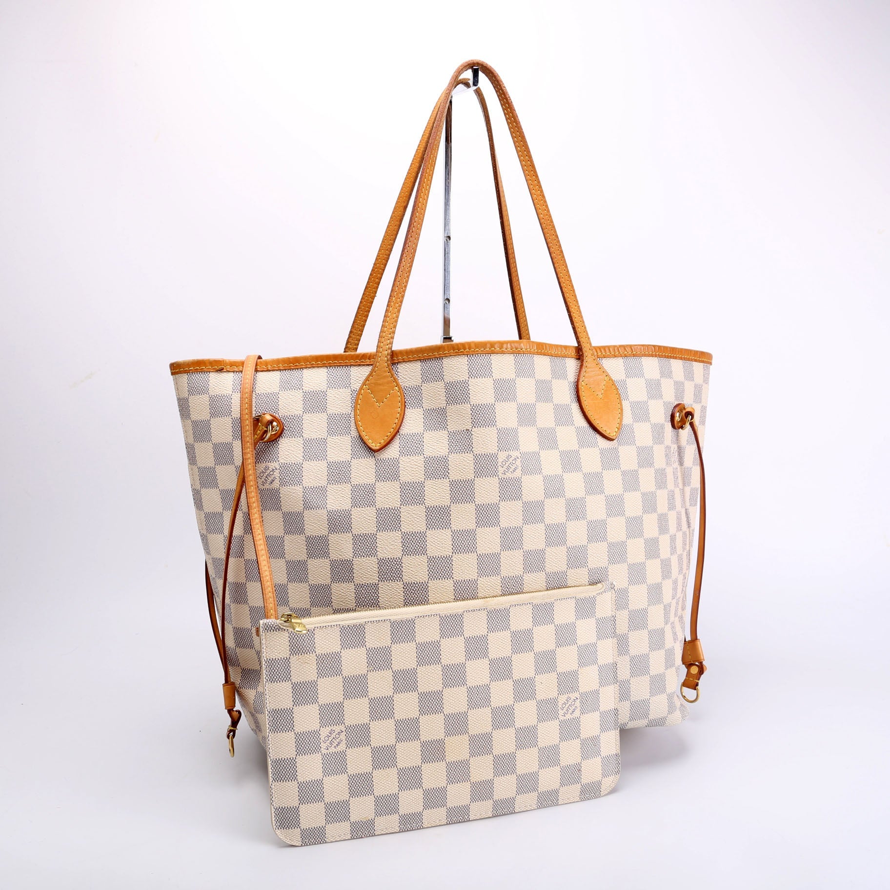 Louis Vuitton Neverfull With Wallet MM Damier Azur