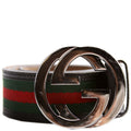 Gucci 114984 Web Canvas Interlocking G Belt Size 105/40 Black
