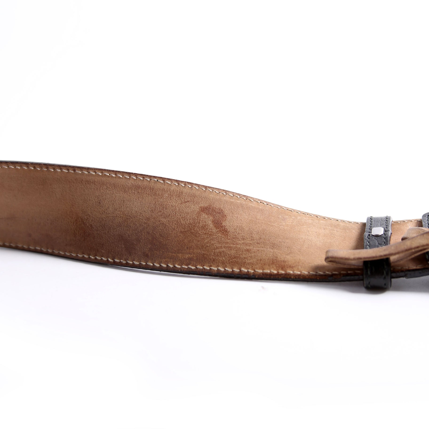 Gucci 114984 Web Canvas Interlocking G Belt Size 105/40 Black