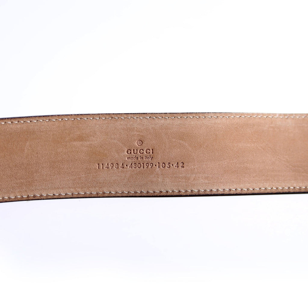 Gucci 114984 Web Canvas Interlocking G Belt Size 105/40 Black