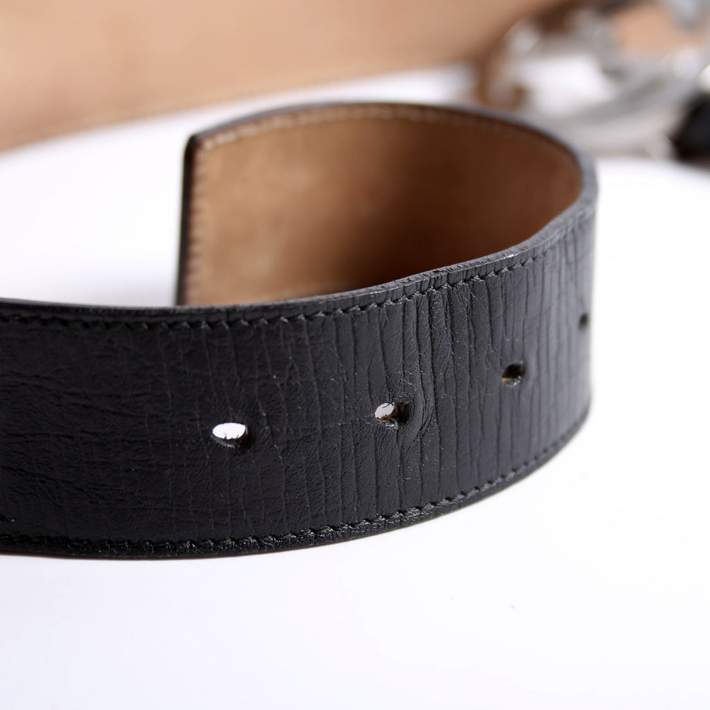Gucci 114984 Web Canvas Interlocking G Belt Size 105/40 Black