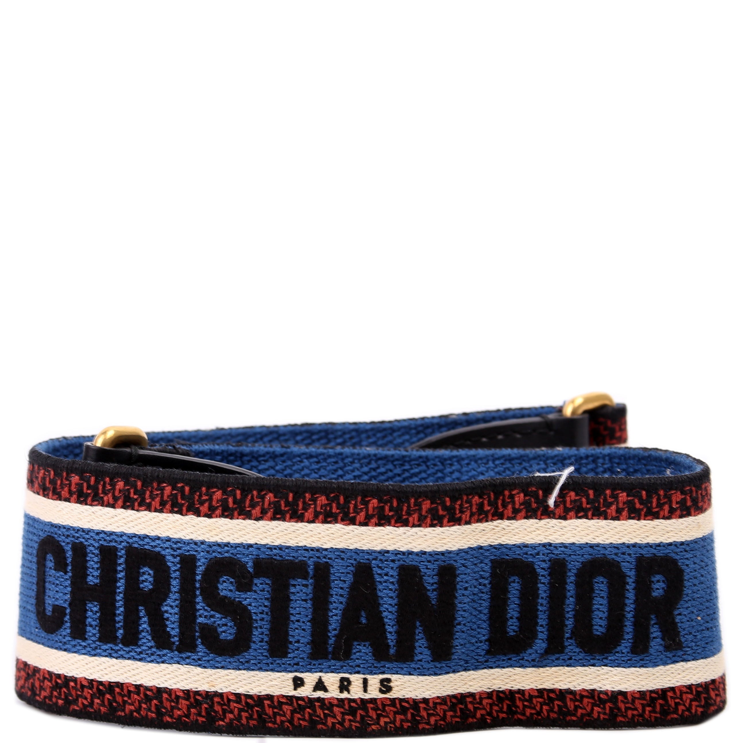 Christian Dior Logo Wide Non-Adjustable Strap Blue