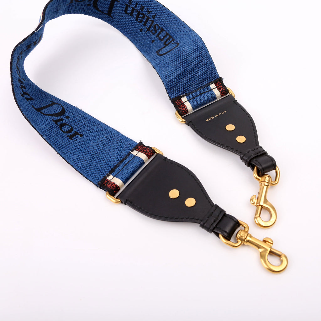 Christian Dior Logo Wide Non-Adjustable Strap Blue