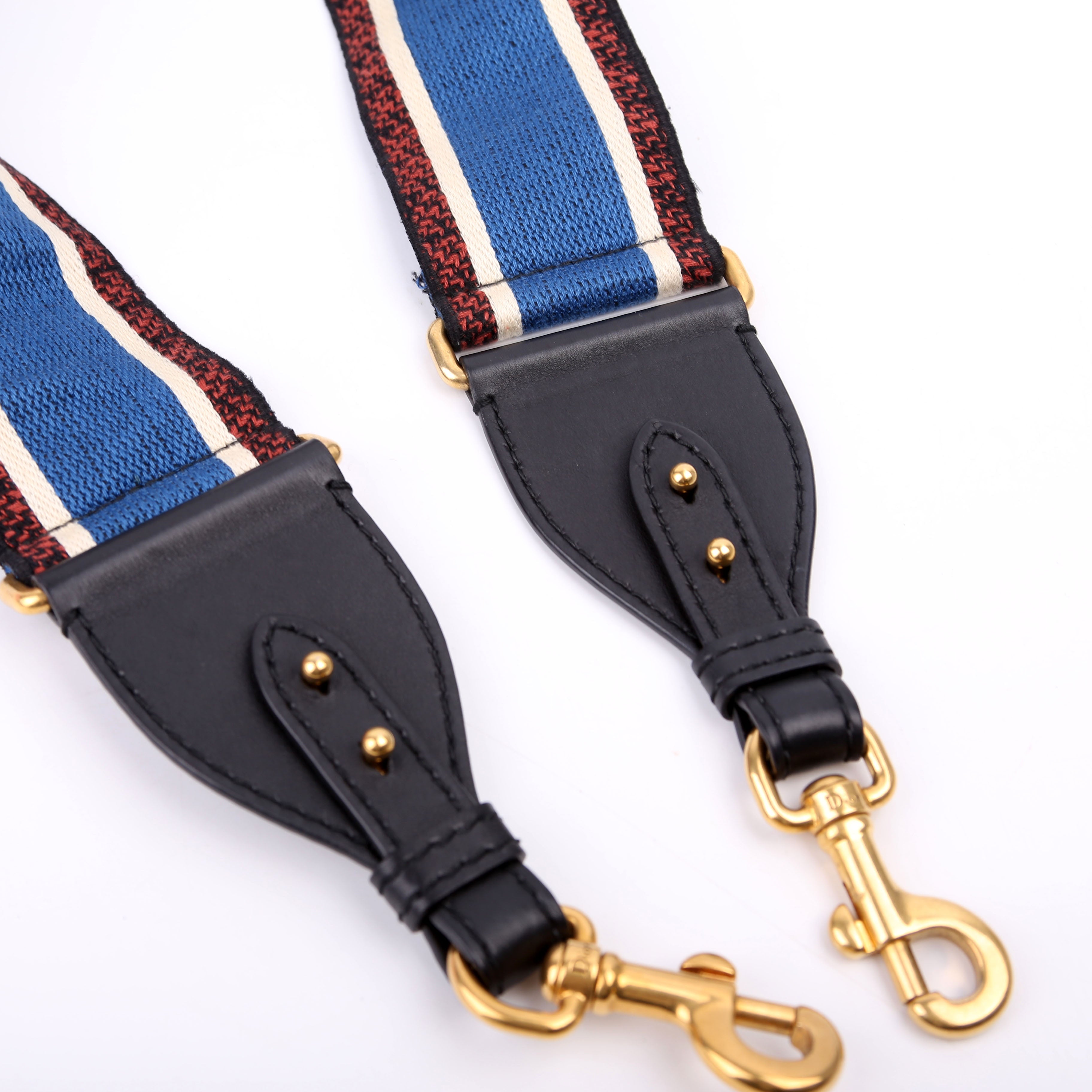 Christian Dior Logo Wide Non-Adjustable Strap Blue