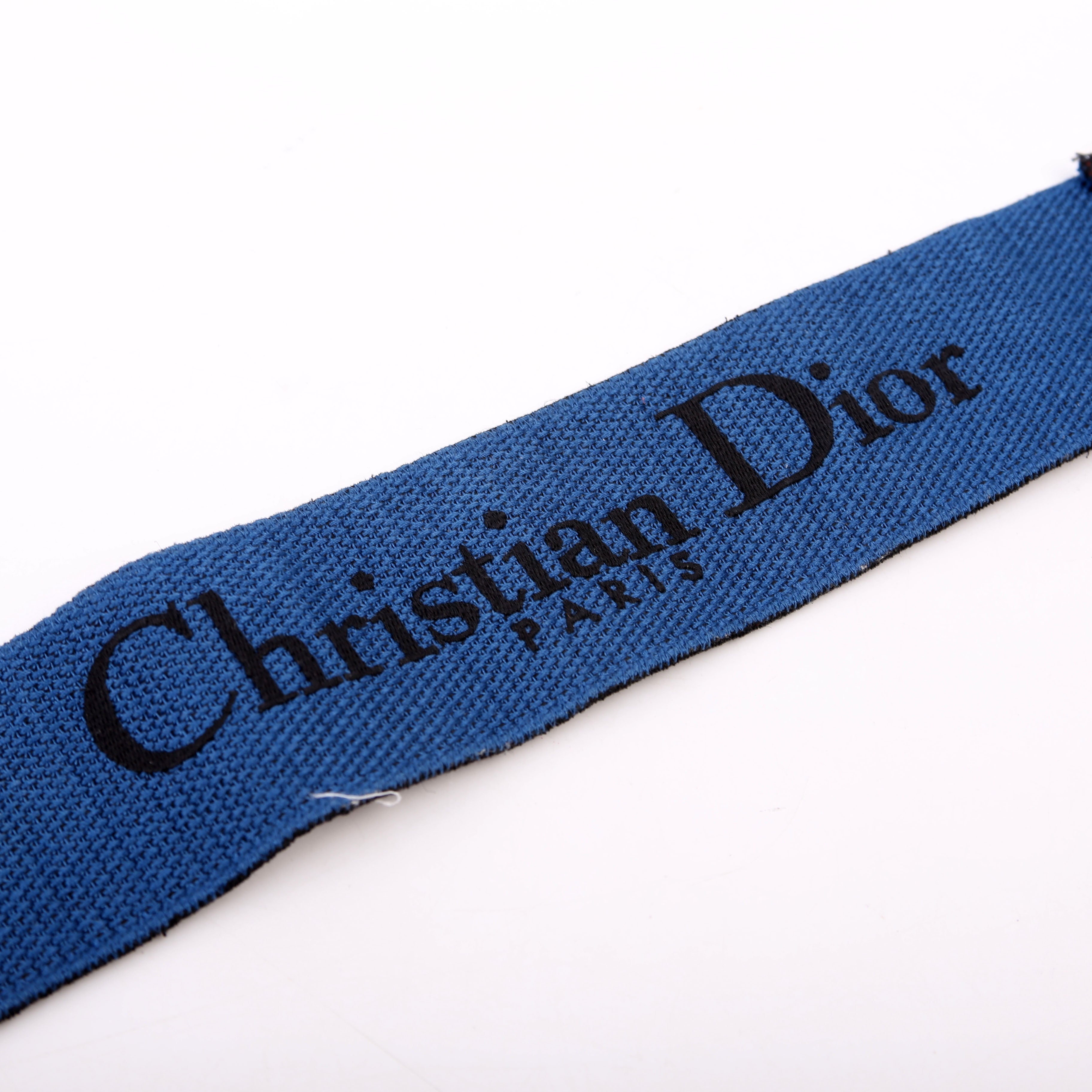 Christian Dior Logo Wide Non-Adjustable Strap Blue