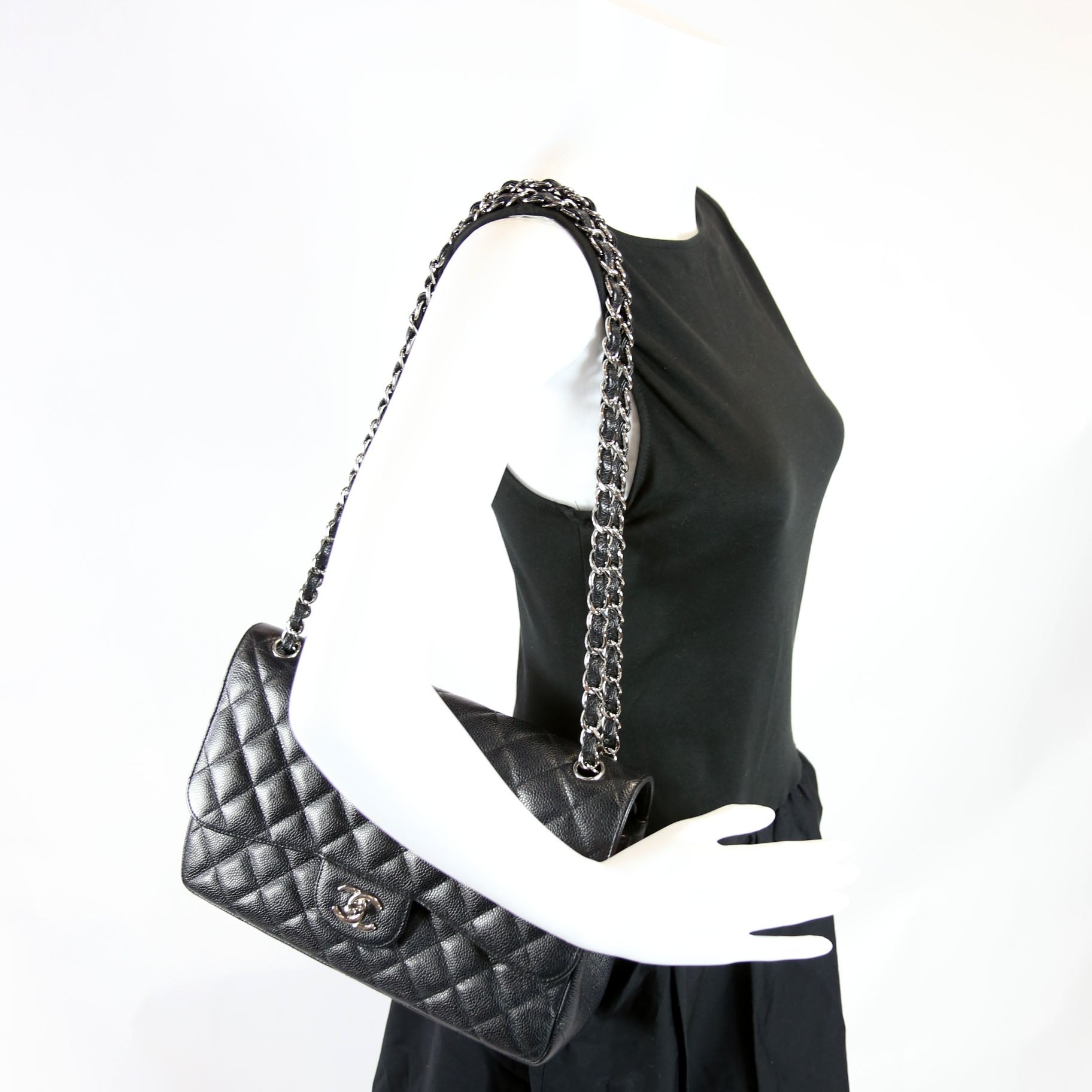Chanel Classic Flap Jumbo Caviar Black/Silver