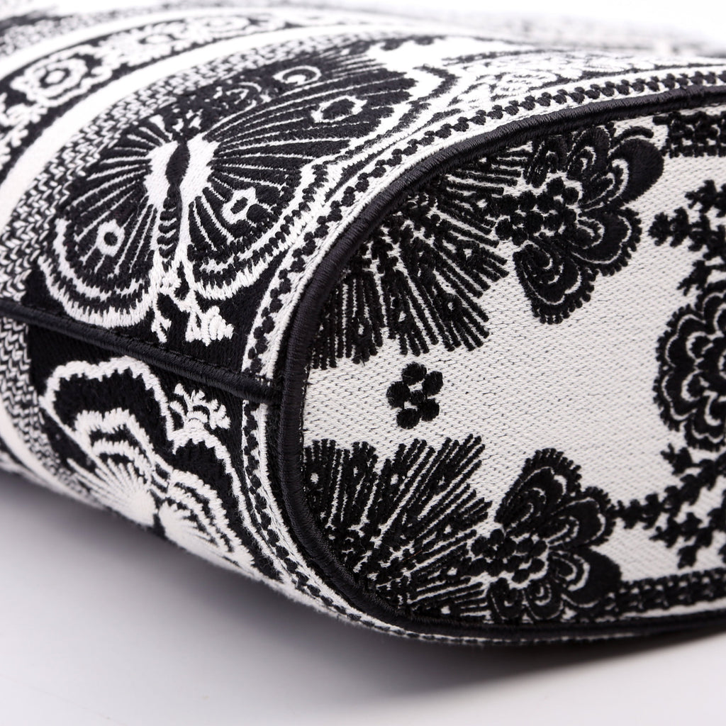 Christian Dior Hat Basket Bag Embroidered Butterfly Bandana Black/White