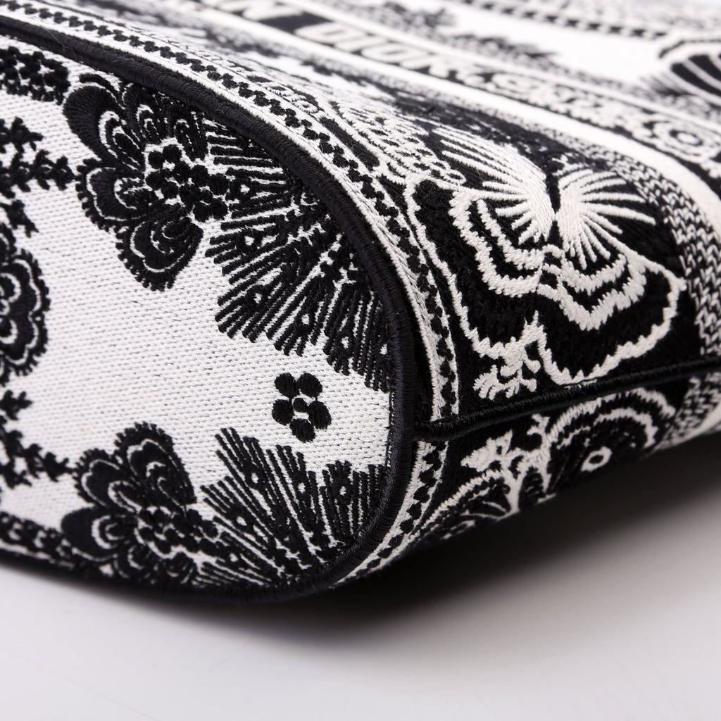 Christian Dior Hat Basket Bag Embroidered Butterfly Bandana Black/White