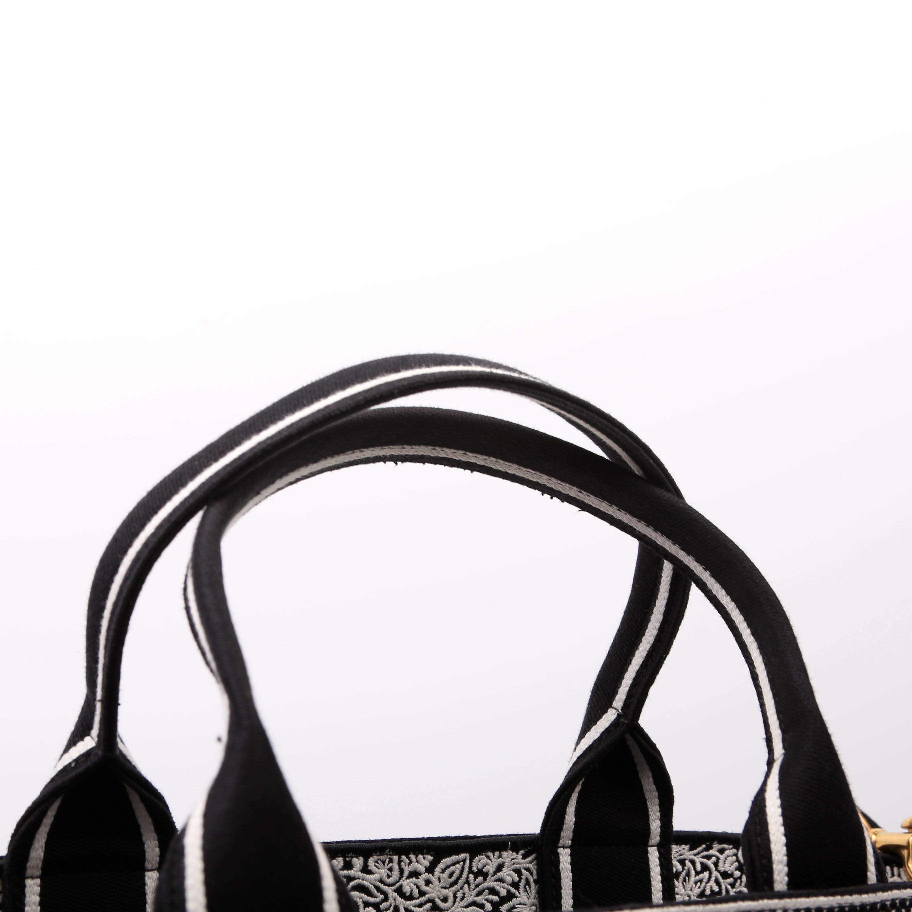 Christian Dior Hat Basket Bag Embroidered Butterfly Bandana Black/White