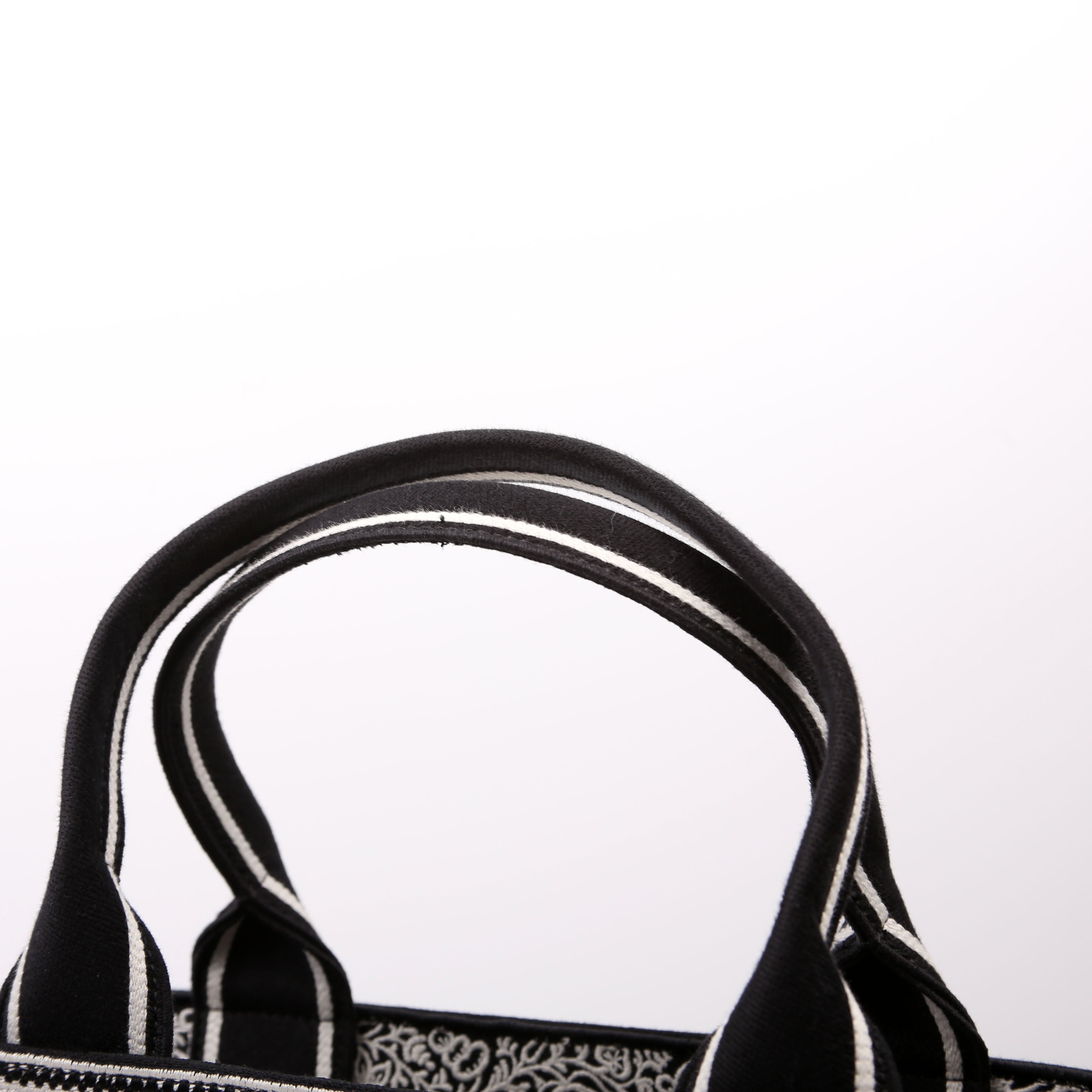 Christian Dior Hat Basket Bag Embroidered Butterfly Bandana Black/White