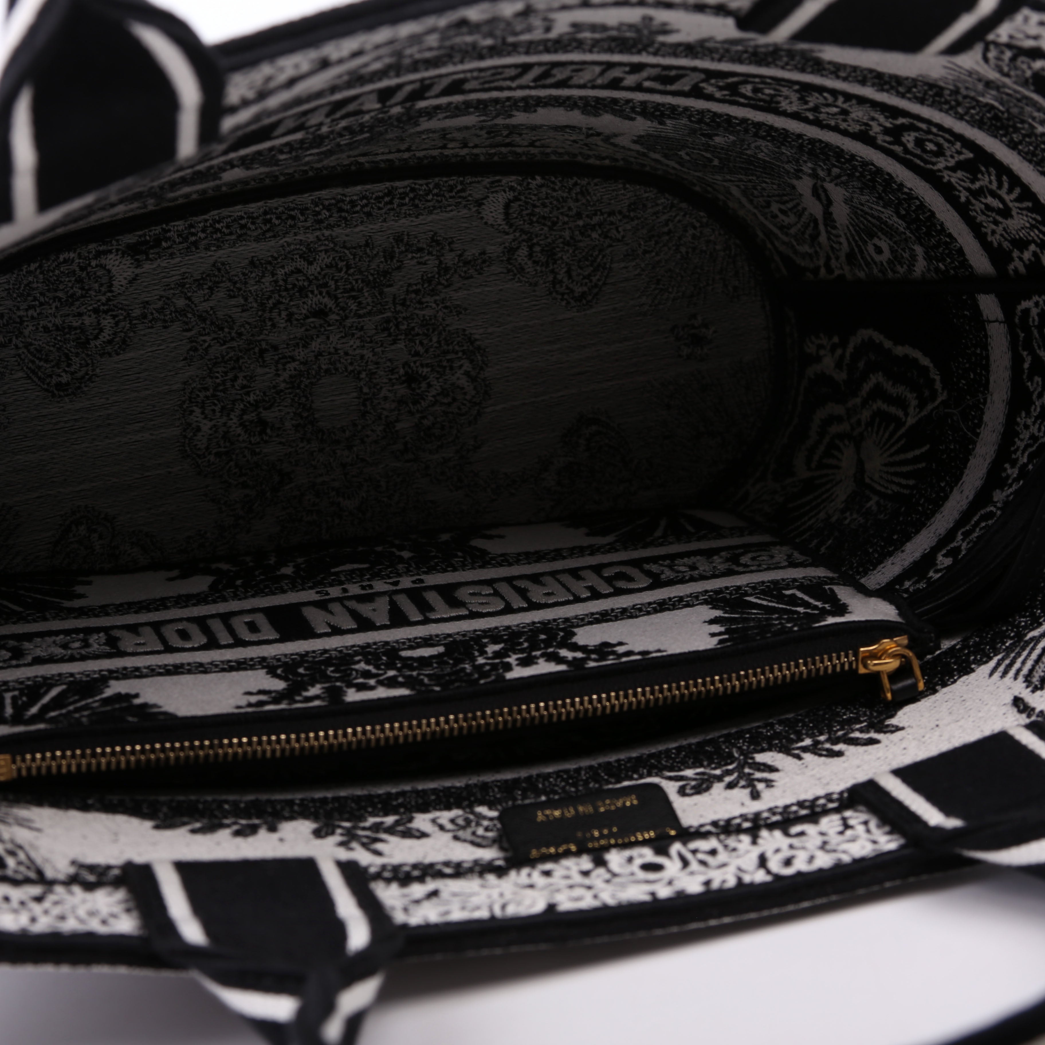 Christian Dior Hat Basket Bag Embroidered Butterfly Bandana Black/White