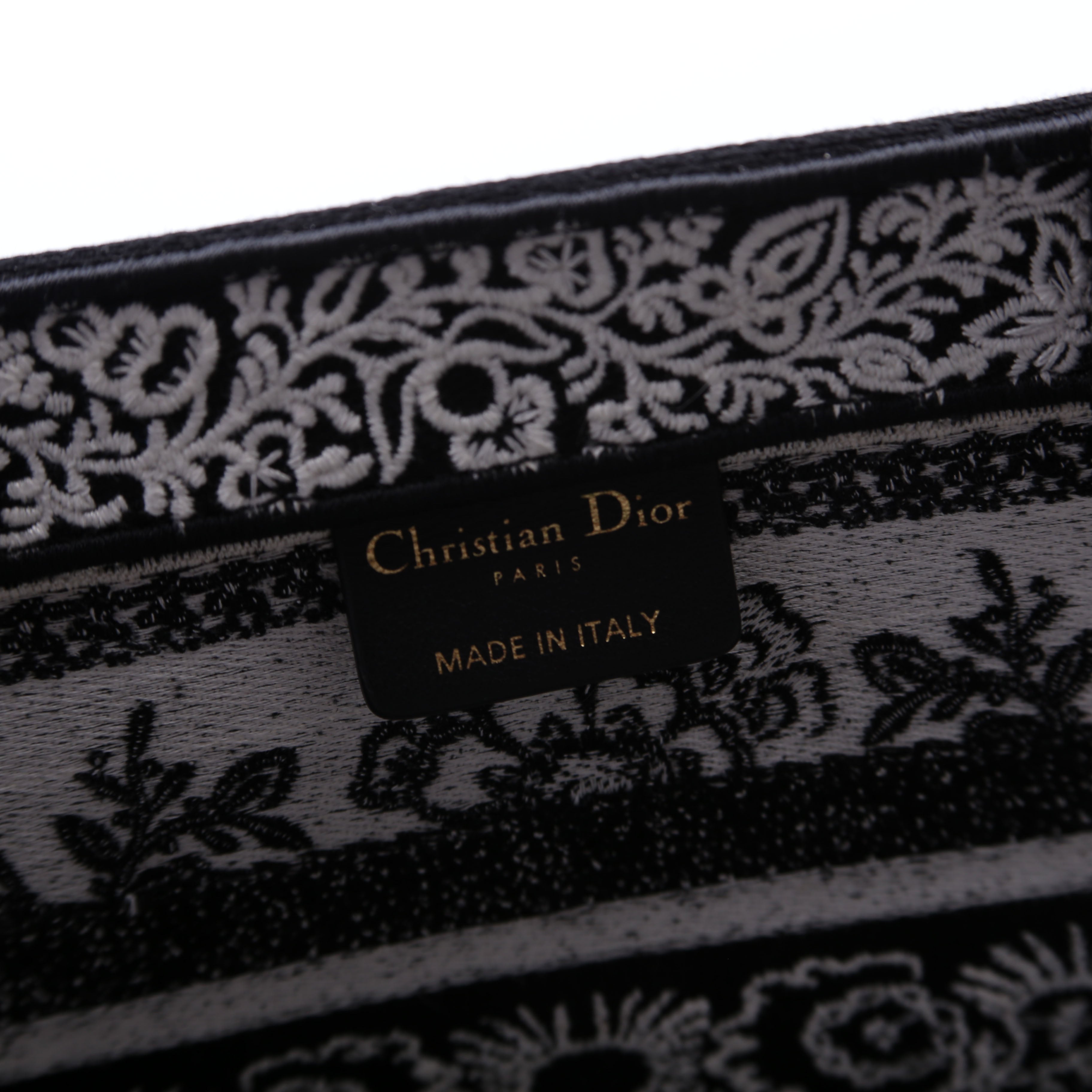 Christian Dior Hat Basket Bag Embroidered Butterfly Bandana Black/White