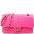 Chanel Classic Flap Medium Chevron Lambskin 21M Pink