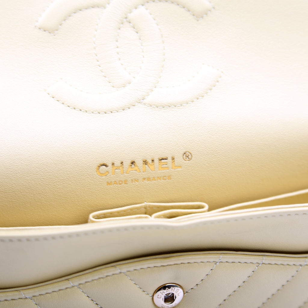 Chanel Classic Flap Medium Chevron Lambskin 28M Yellow